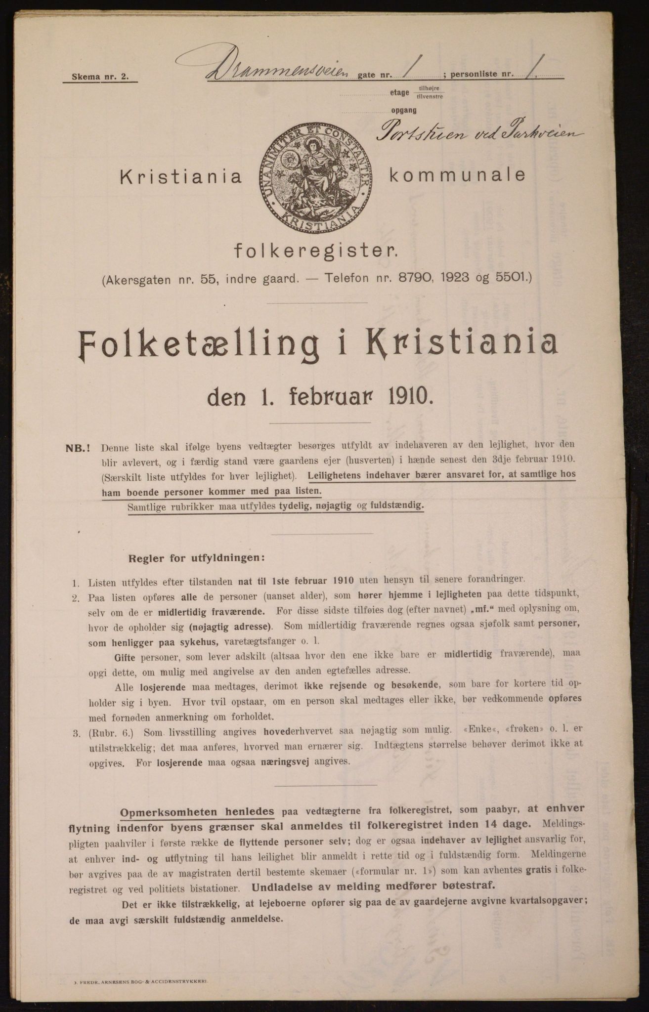 OBA, Municipal Census 1910 for Kristiania, 1910, p. 15554