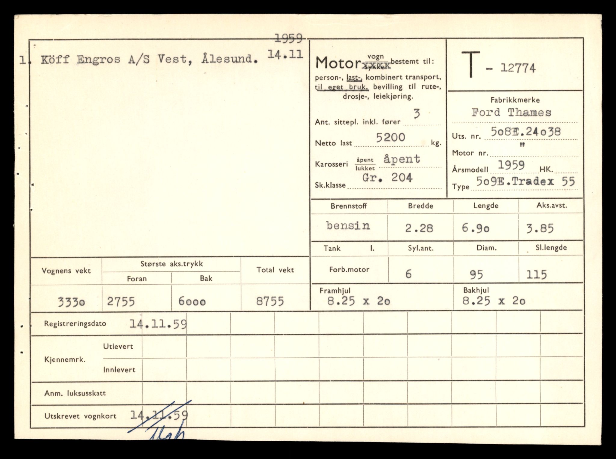 Møre og Romsdal vegkontor - Ålesund trafikkstasjon, AV/SAT-A-4099/F/Fe/L0035: Registreringskort for kjøretøy T 12653 - T 12829, 1927-1998, p. 2012