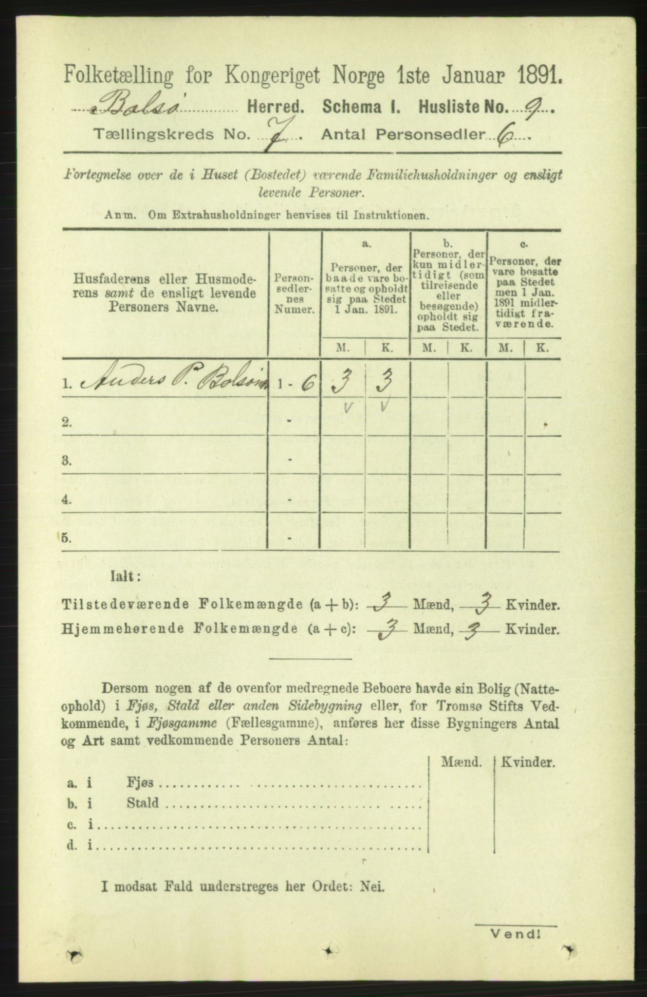 RA, 1891 census for 1544 Bolsøy, 1891, p. 4132