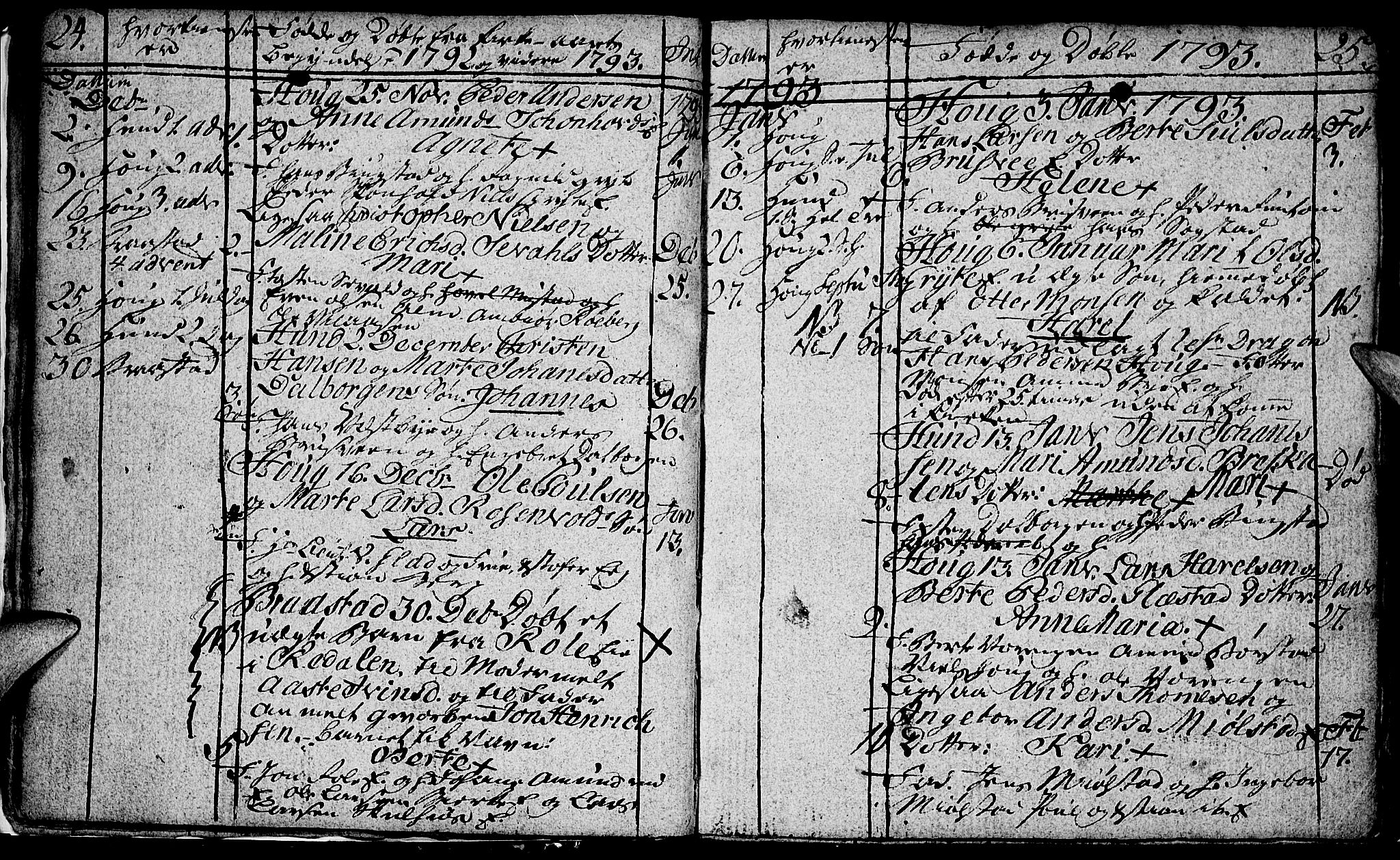 Vardal prestekontor, SAH/PREST-100/H/Ha/Hab/L0002: Parish register (copy) no. 2, 1790-1803, p. 24-25