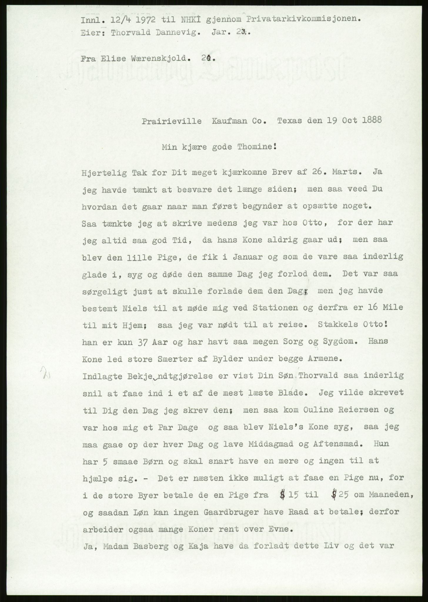 Samlinger til kildeutgivelse, Amerikabrevene, AV/RA-EA-4057/F/L0027: Innlån fra Aust-Agder: Dannevig - Valsgård, 1838-1914, p. 309