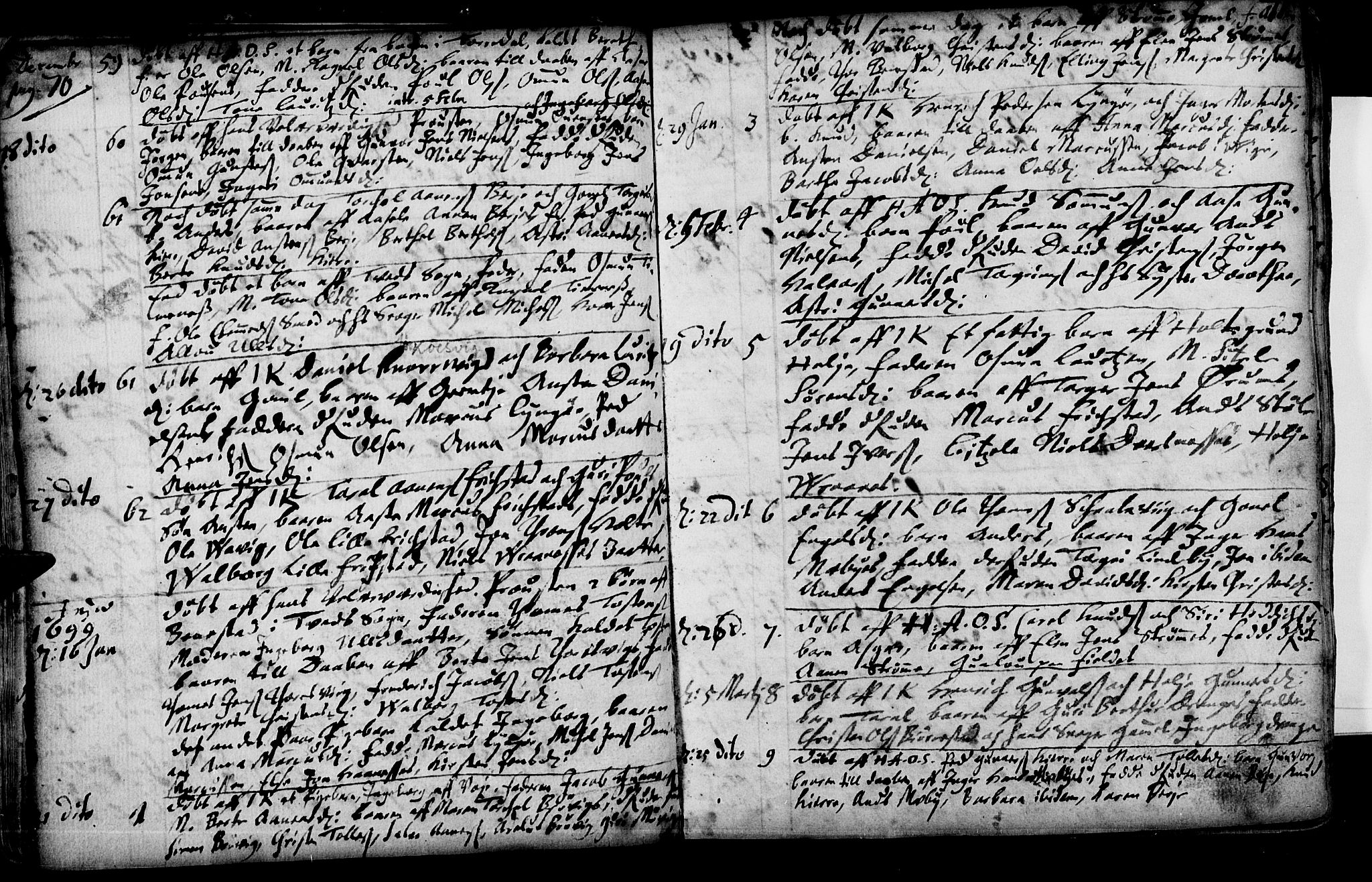 Oddernes sokneprestkontor, SAK/1111-0033/F/Fa/Faa/L0001: Parish register (official) no. A 1, 1692-1718, p. 70-71