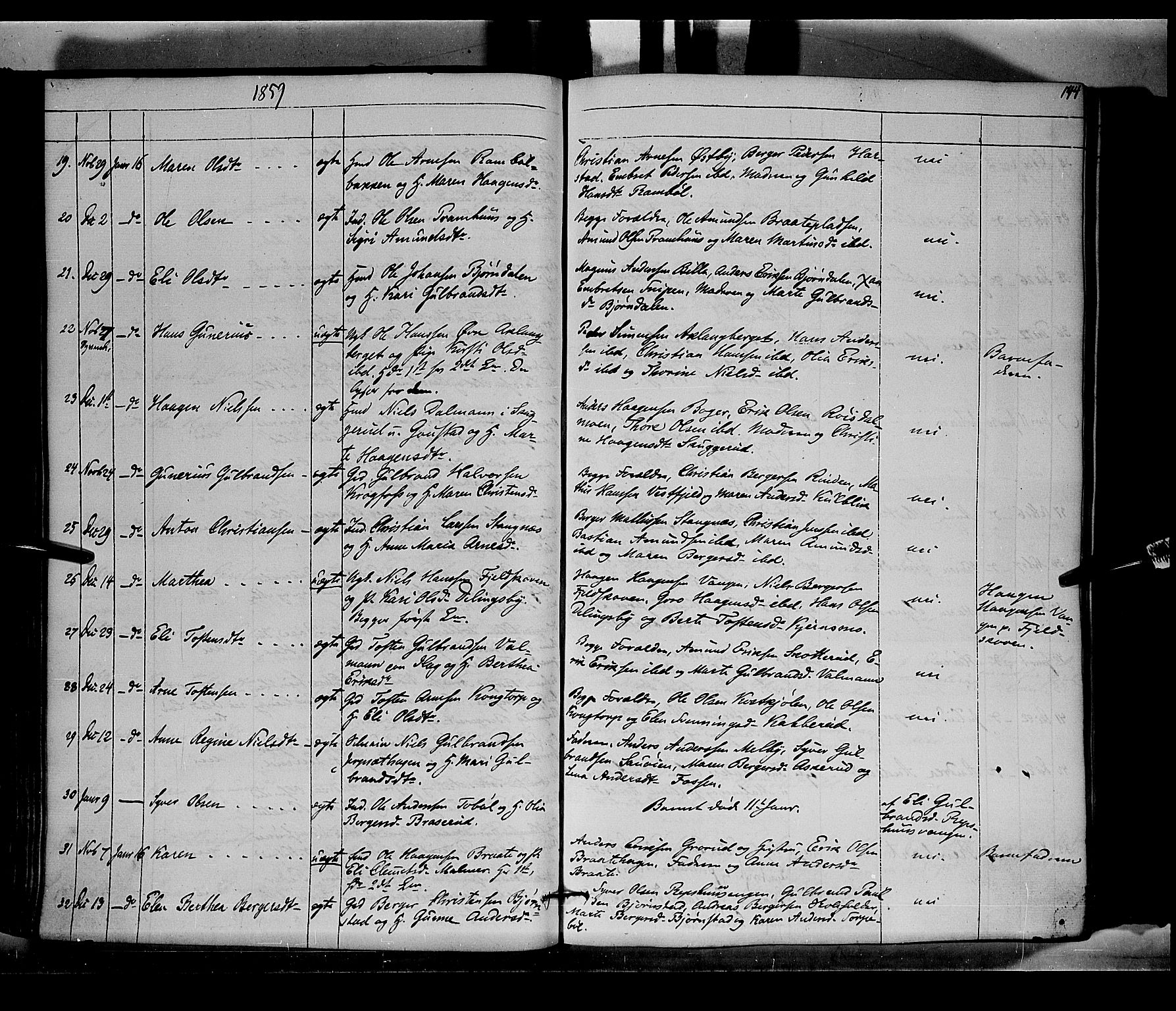 Vinger prestekontor, SAH/PREST-024/H/Ha/Haa/L0010: Parish register (official) no. 10, 1855-1861, p. 144
