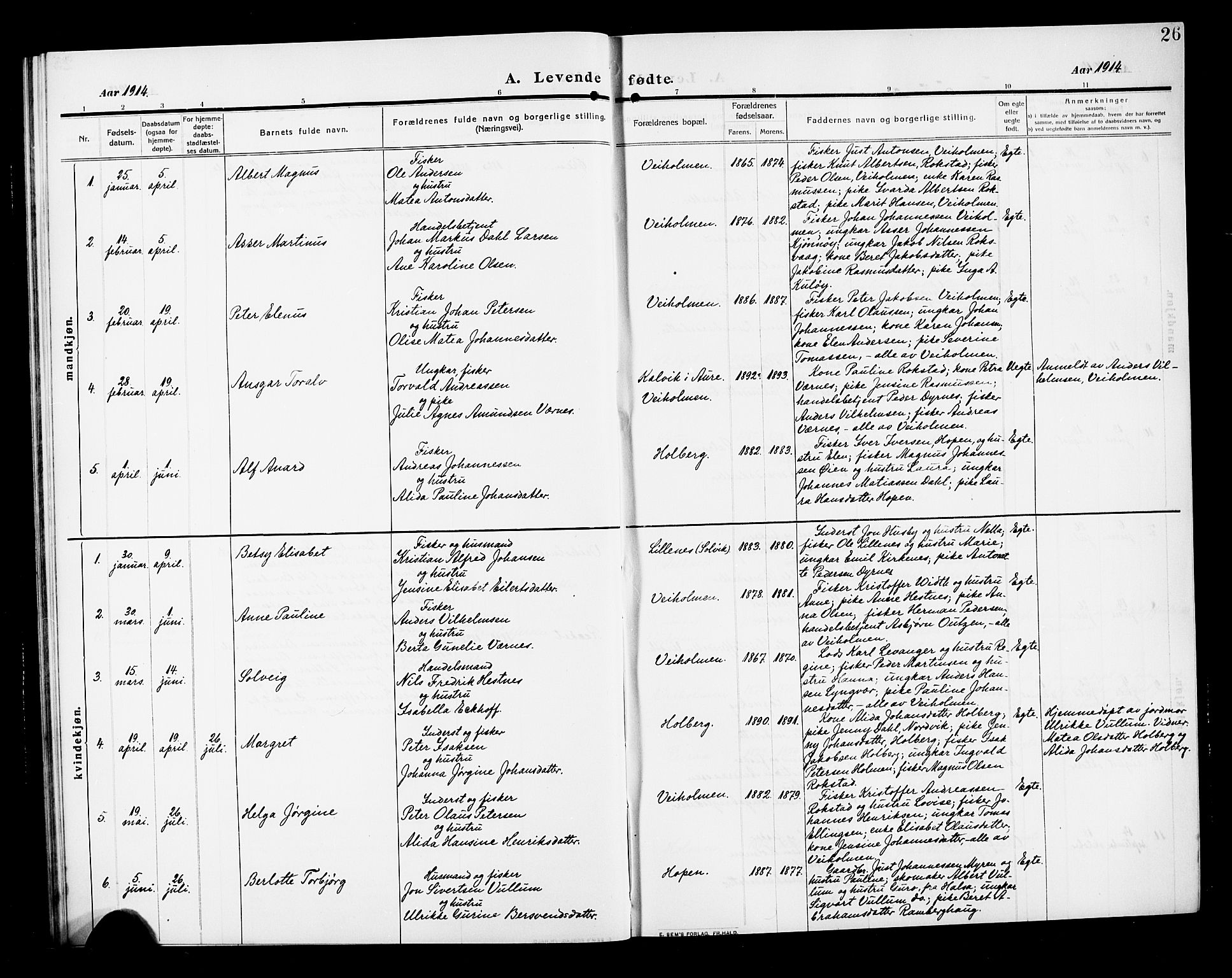 Ministerialprotokoller, klokkerbøker og fødselsregistre - Møre og Romsdal, SAT/A-1454/583/L0956: Parish register (copy) no. 583C01, 1909-1925, p. 26