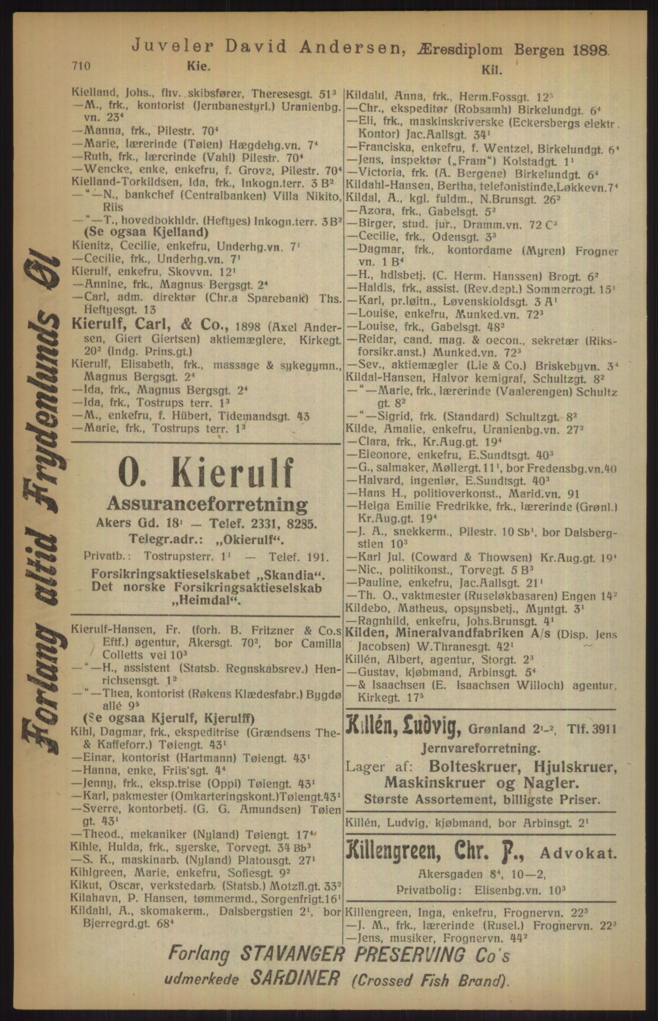 Kristiania/Oslo adressebok, PUBL/-, 1915, p. 710