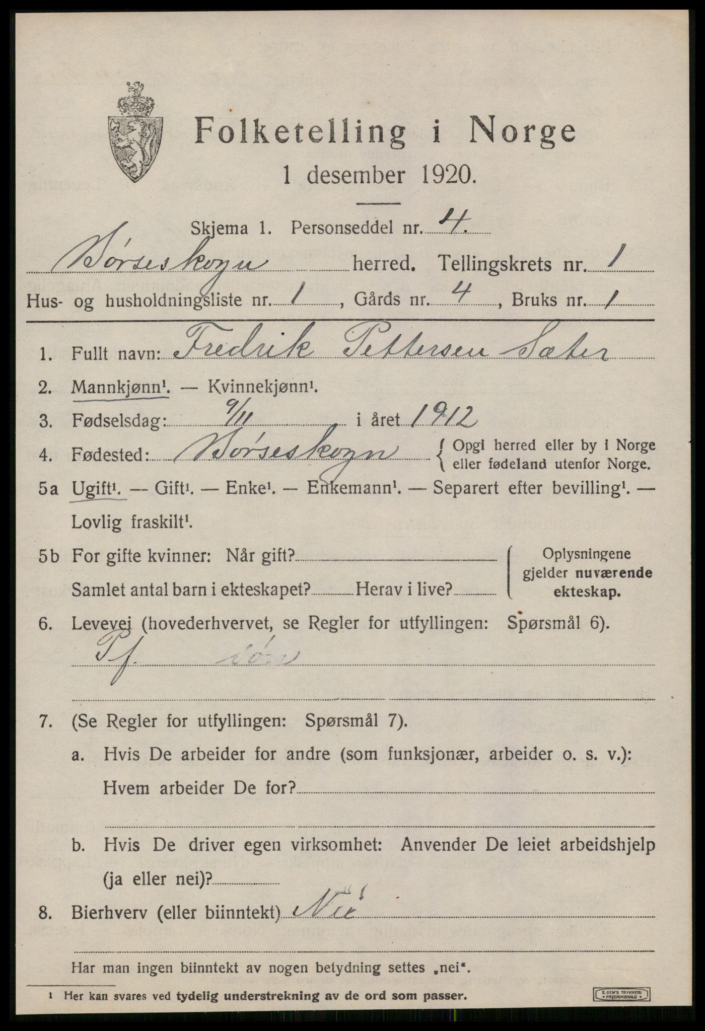 SAT, 1920 census for Børseskogn, 1920, p. 454