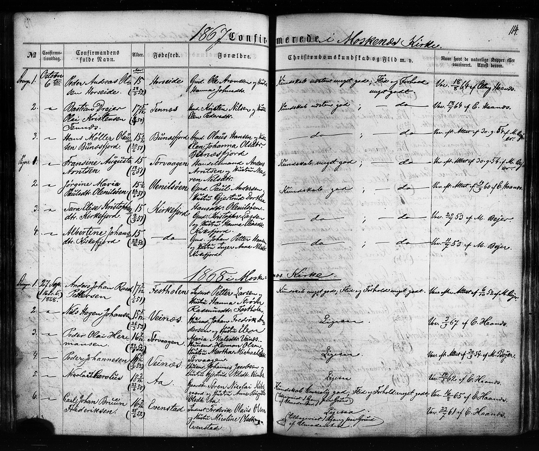 Ministerialprotokoller, klokkerbøker og fødselsregistre - Nordland, SAT/A-1459/885/L1203: Parish register (official) no. 885A04, 1859-1877, p. 114