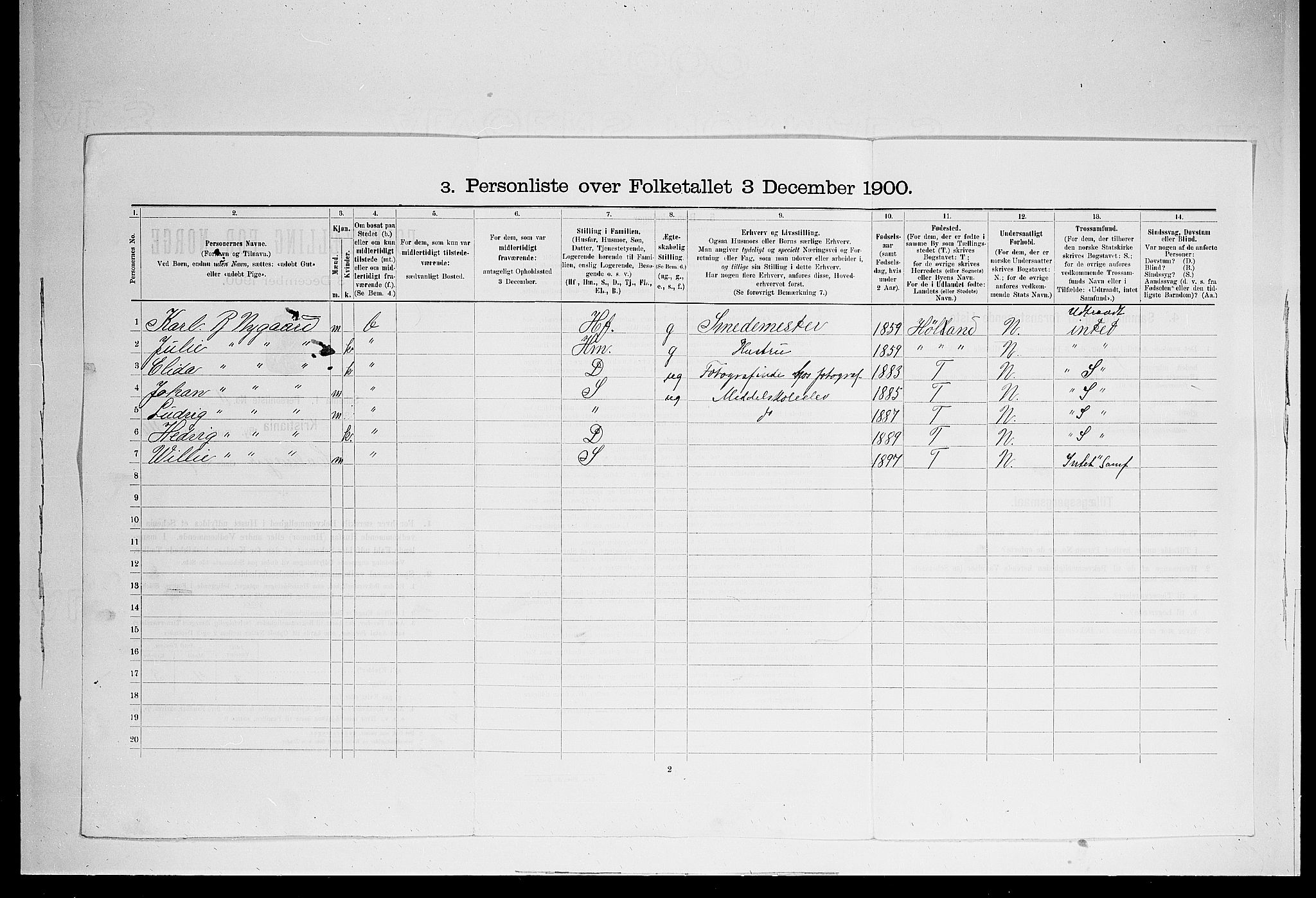 SAO, 1900 census for Kristiania, 1900, p. 10561