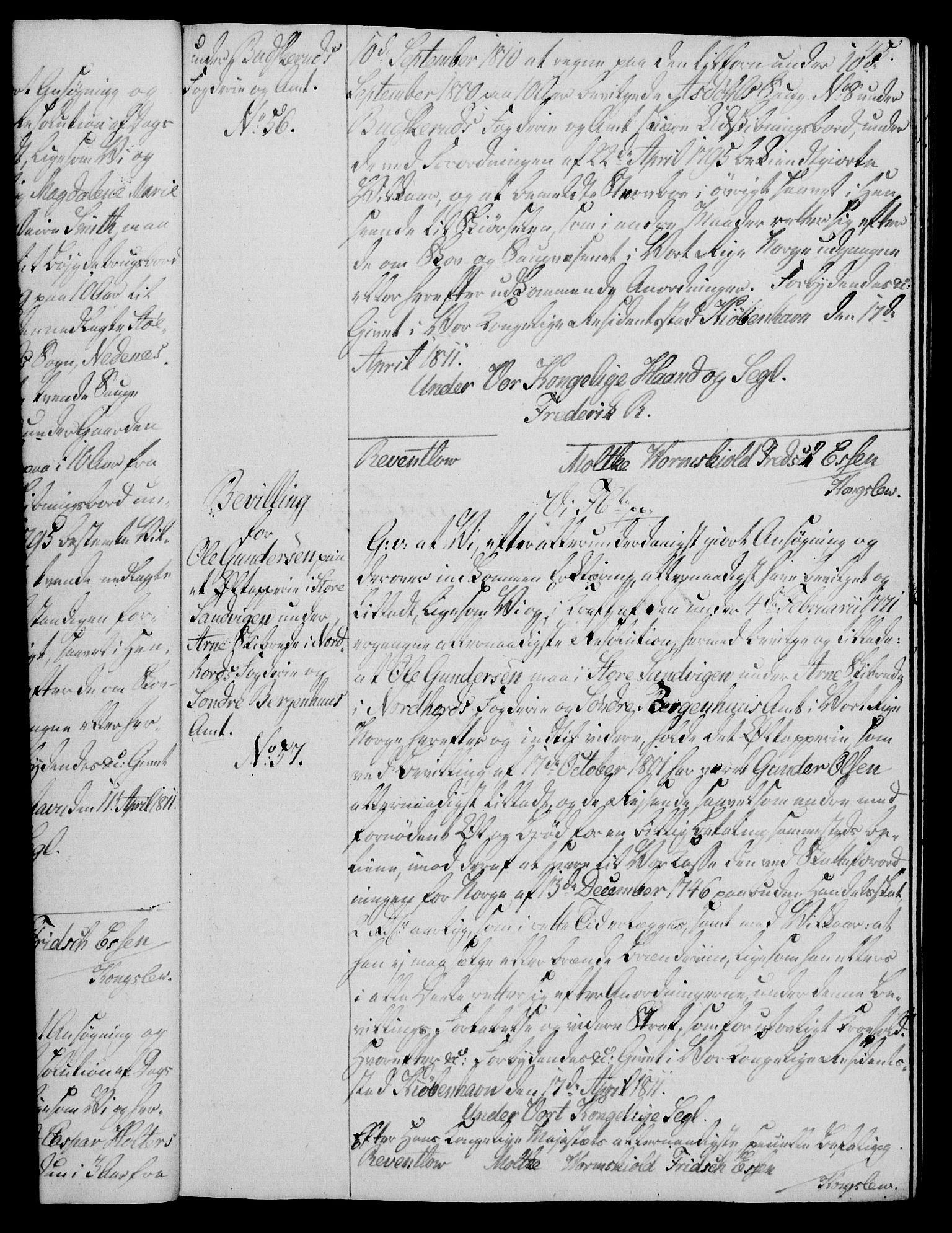 Rentekammeret, Kammerkanselliet, AV/RA-EA-3111/G/Gg/Gga/L0020: Norsk ekspedisjonsprotokoll med register (merket RK 53.20), 1811-1814, p. 45