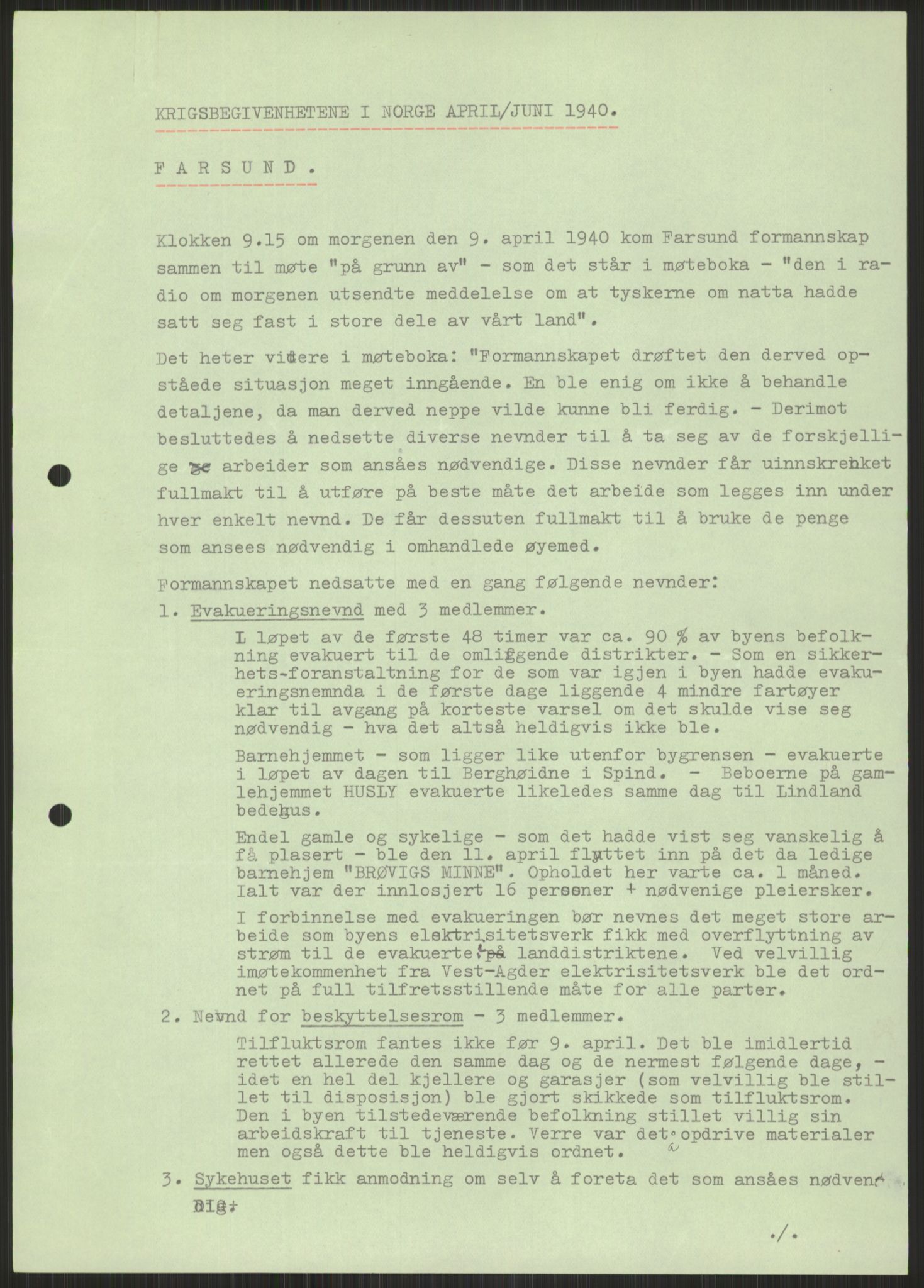 Forsvaret, Forsvarets krigshistoriske avdeling, AV/RA-RAFA-2017/Y/Ya/L0014: II-C-11-31 - Fylkesmenn.  Rapporter om krigsbegivenhetene 1940., 1940, p. 819