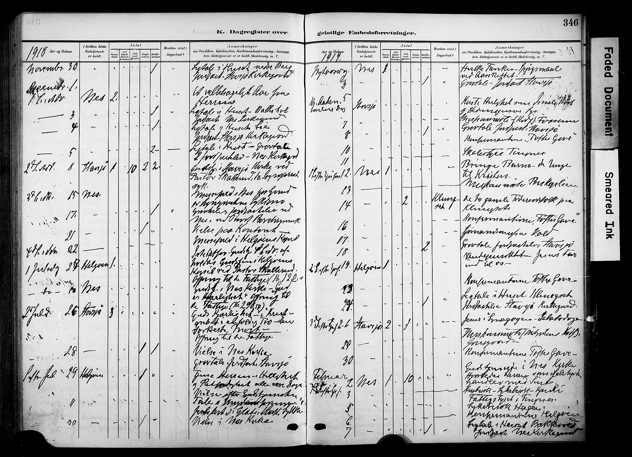 Nes prestekontor, Hedmark, AV/SAH-PREST-020/K/Ka/L0014: Parish register (official) no. 14, 1906-1929, p. 346