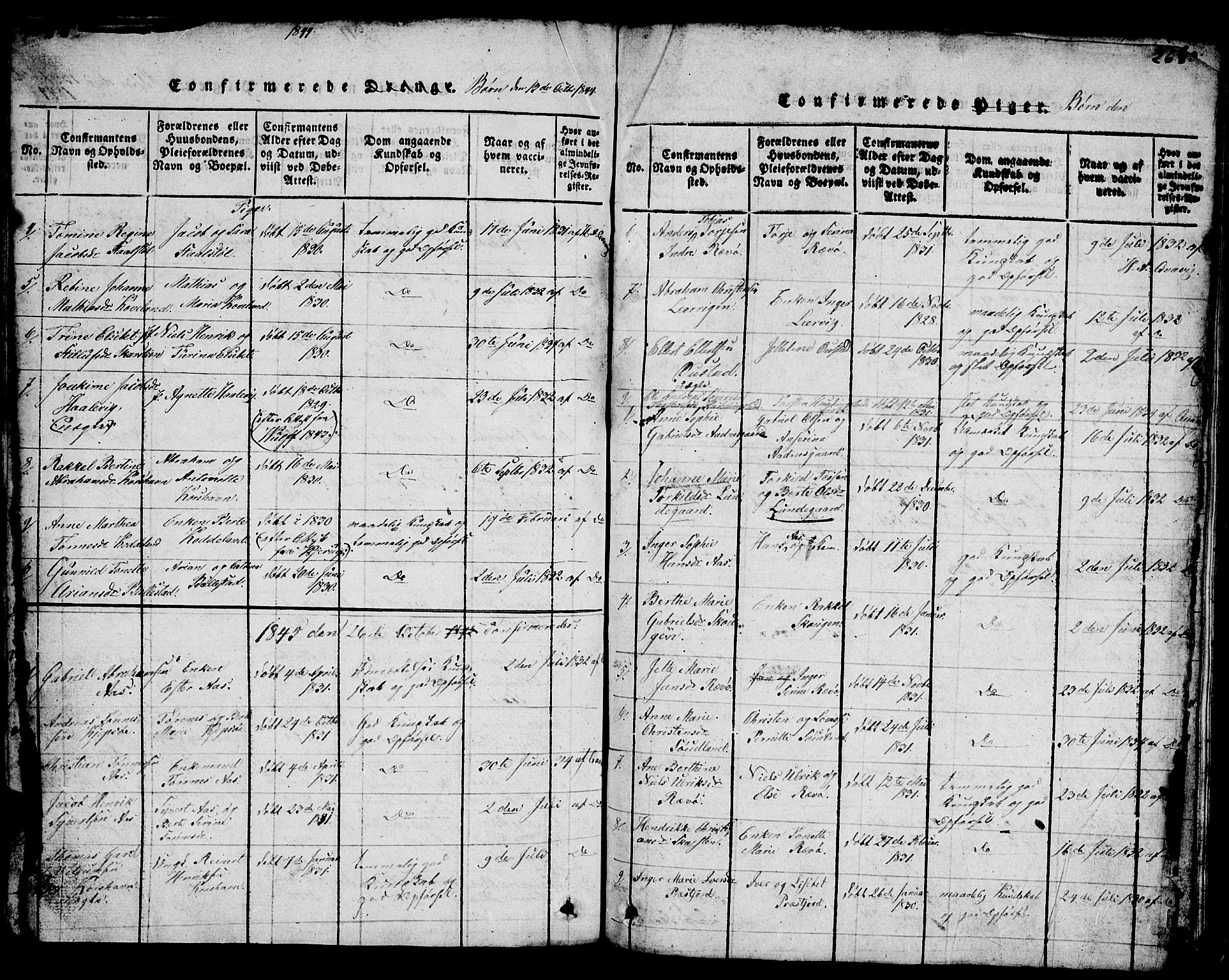 Lyngdal sokneprestkontor, SAK/1111-0029/F/Fb/Fba/L0001: Parish register (copy) no. B 1, 1816-1876, p. 268