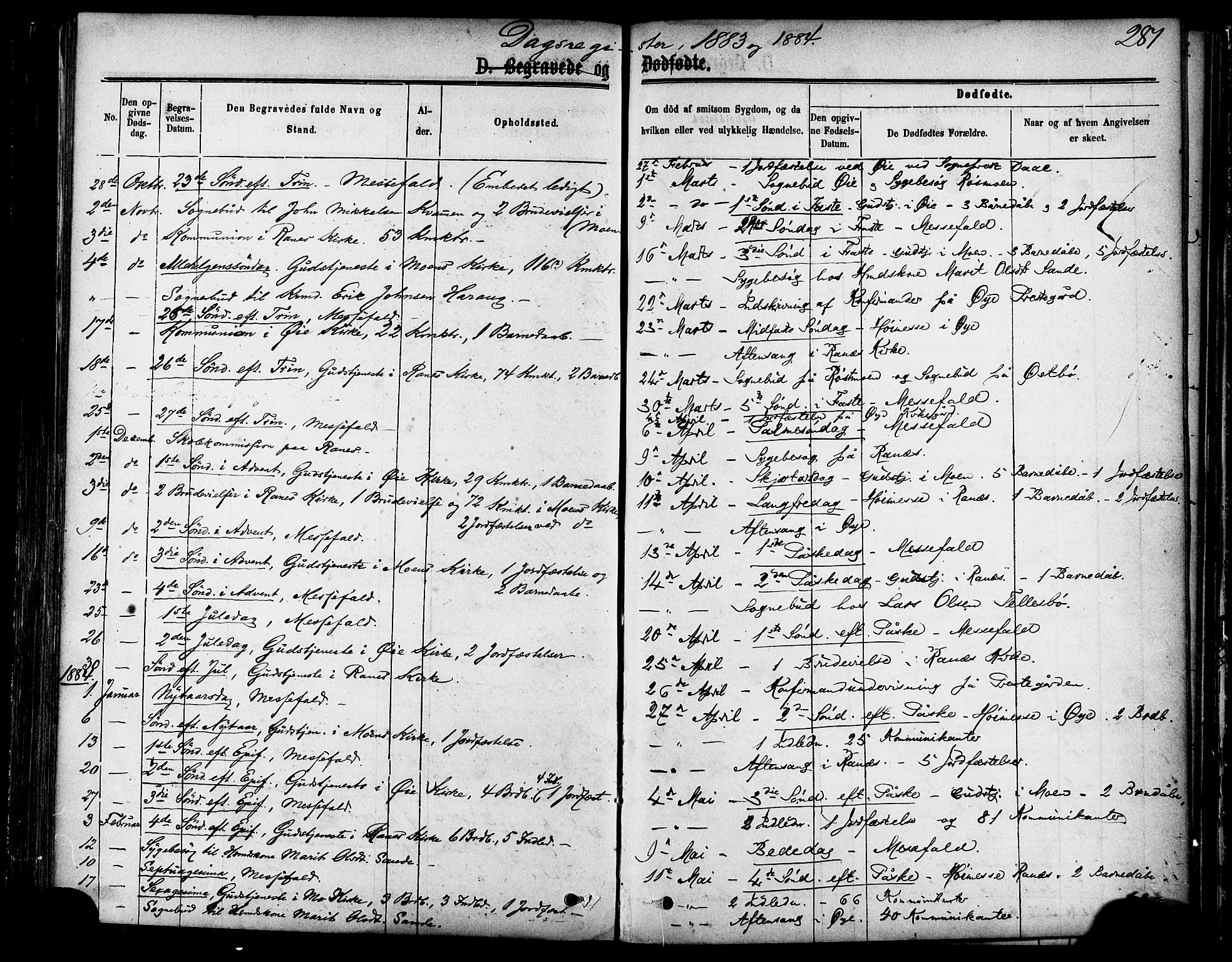 Ministerialprotokoller, klokkerbøker og fødselsregistre - Møre og Romsdal, SAT/A-1454/595/L1046: Parish register (official) no. 595A08, 1874-1884, p. 281