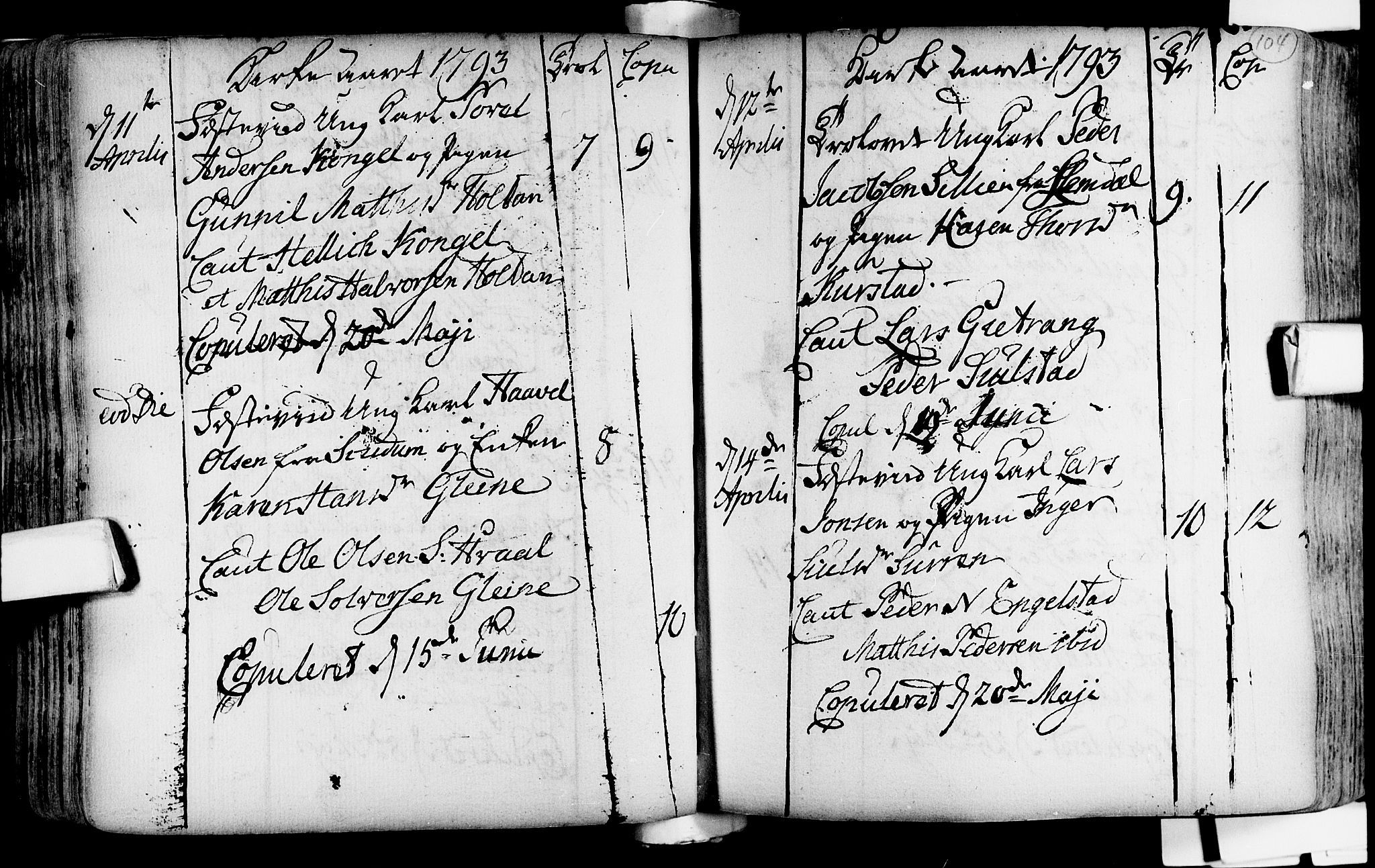 Lardal kirkebøker, SAKO/A-350/F/Fa/L0004: Parish register (official) no. i 4, 1733-1815, p. 104