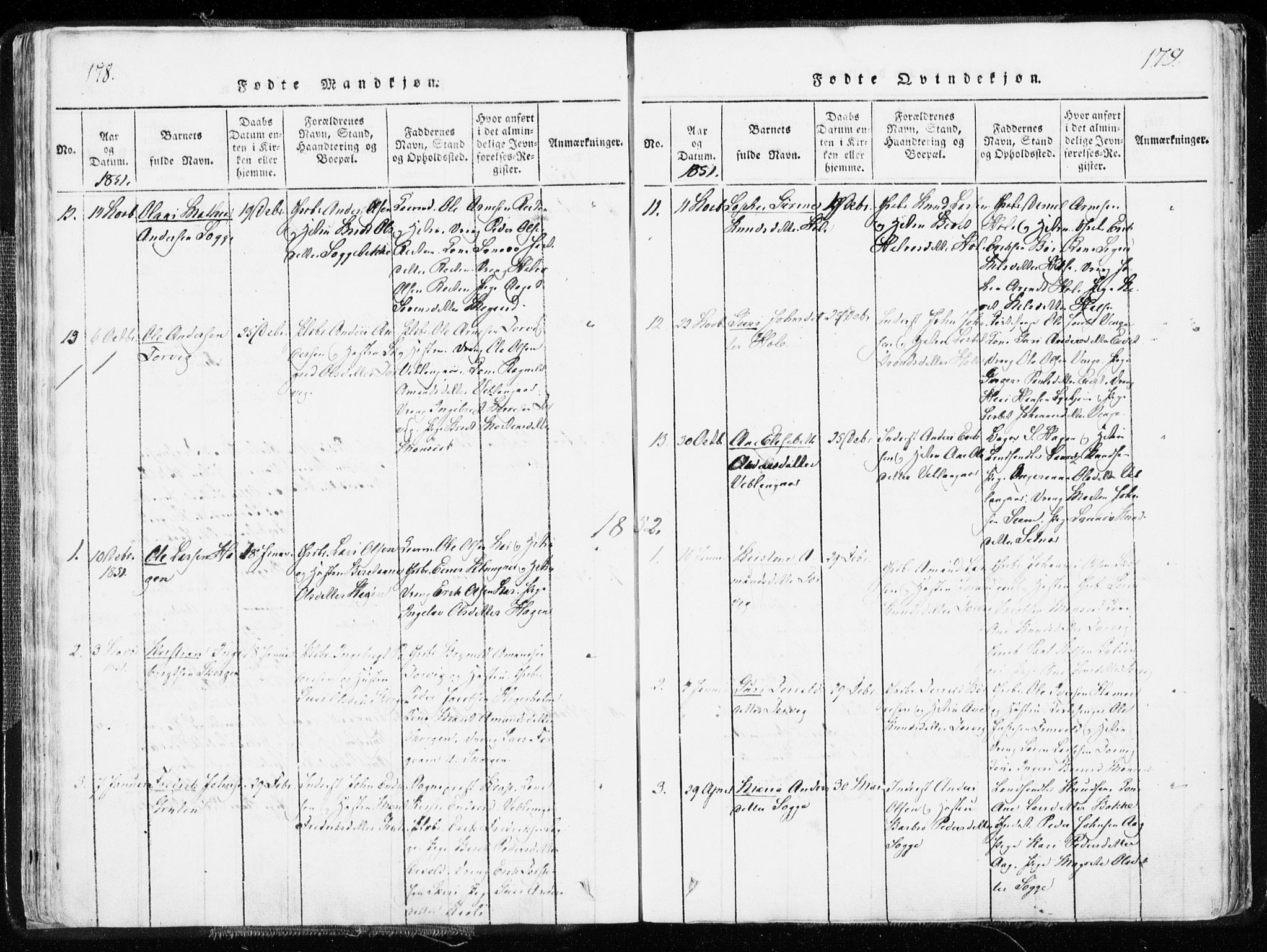 Ministerialprotokoller, klokkerbøker og fødselsregistre - Møre og Romsdal, SAT/A-1454/544/L0571: Parish register (official) no. 544A04, 1818-1853, p. 178-179