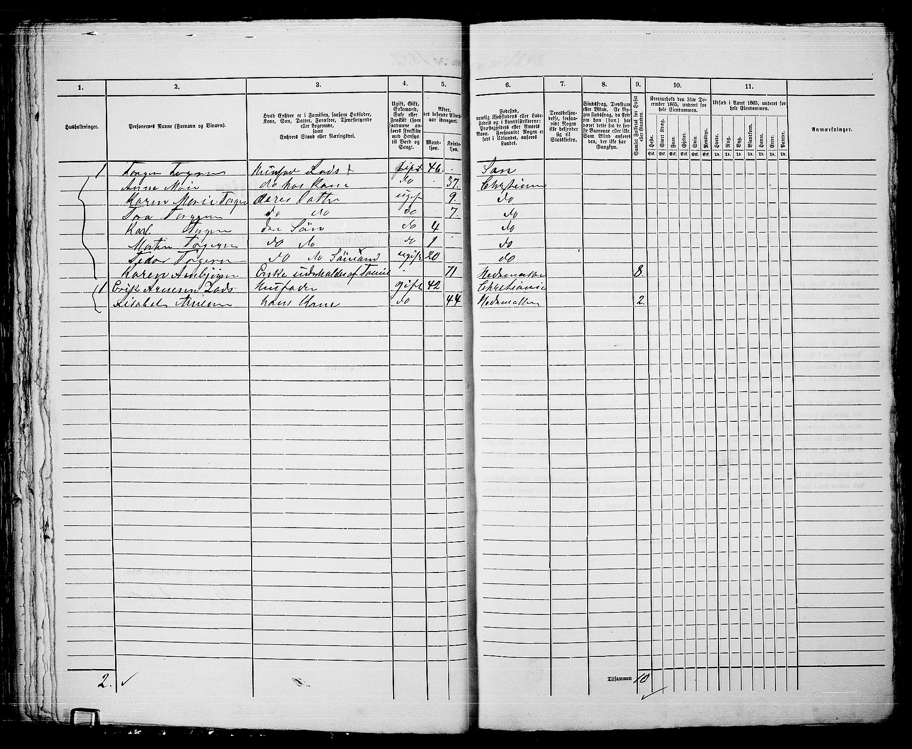 RA, 1865 census for Kristiania, 1865, p. 4138