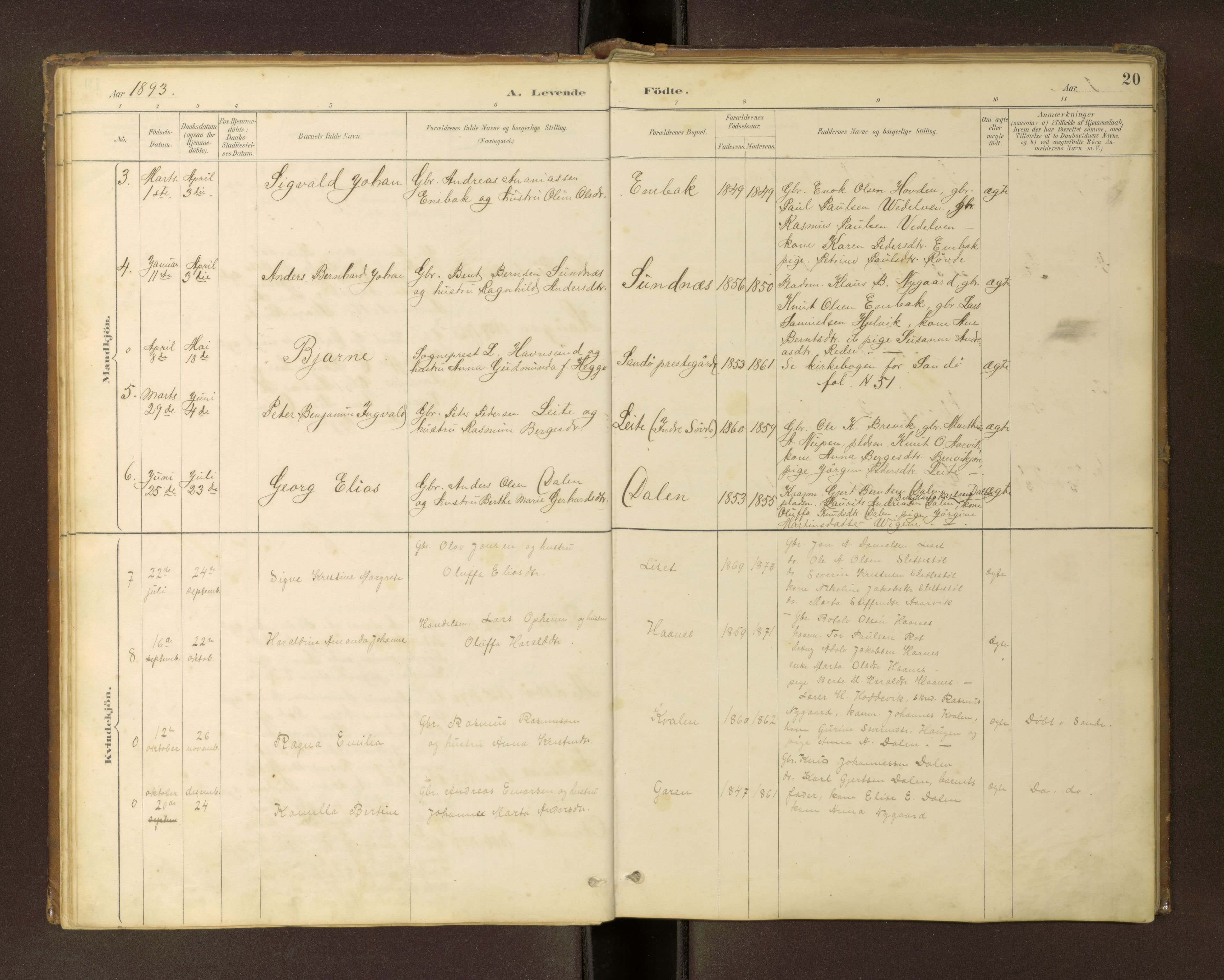 Ministerialprotokoller, klokkerbøker og fødselsregistre - Møre og Romsdal, AV/SAT-A-1454/504/L0060: Parish register (copy) no. 504C02, 1884-1903, p. 20