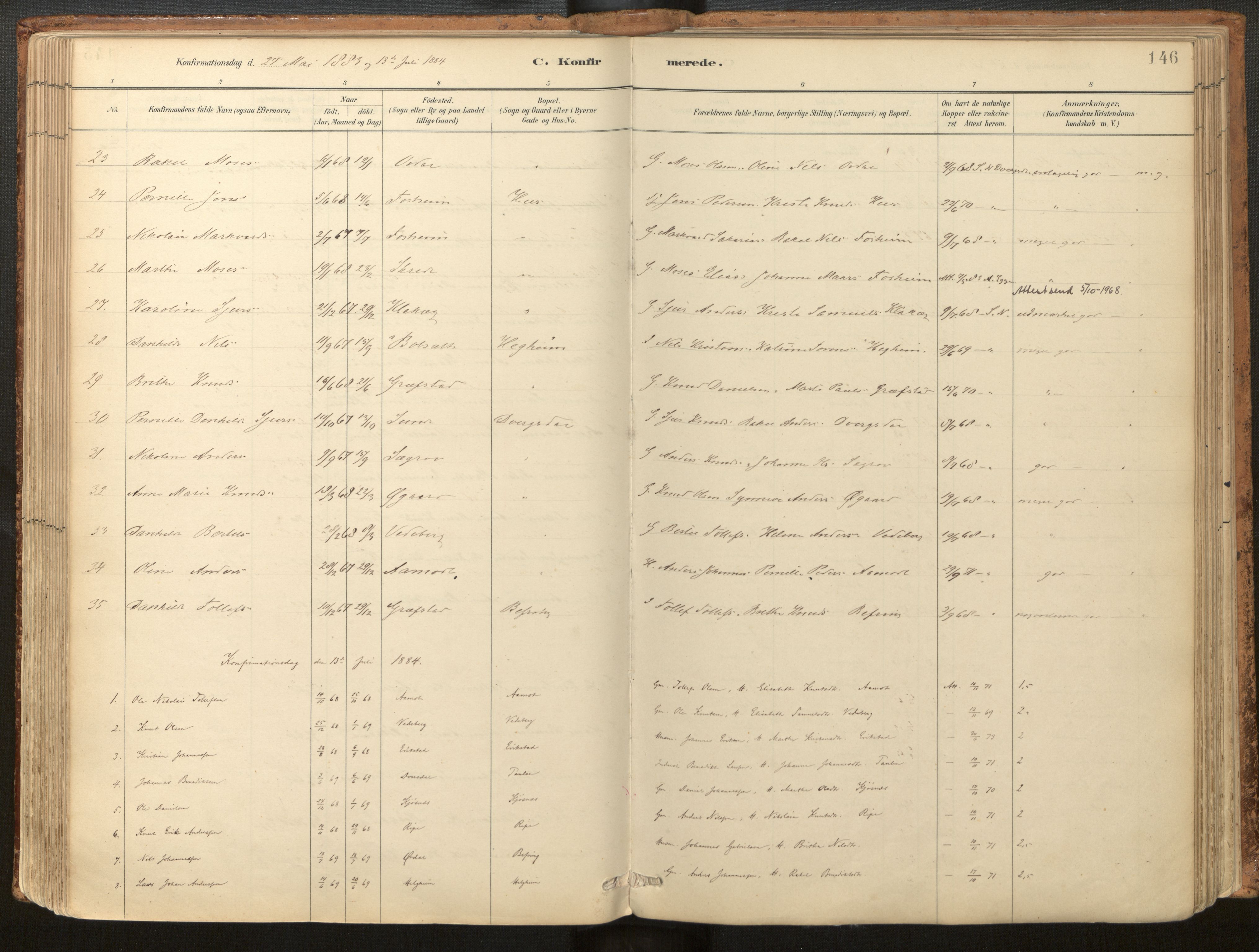 Jølster sokneprestembete, SAB/A-80701/H/Haa/Haac/L0001: Parish register (official) no. C 1, 1882-1928, p. 146