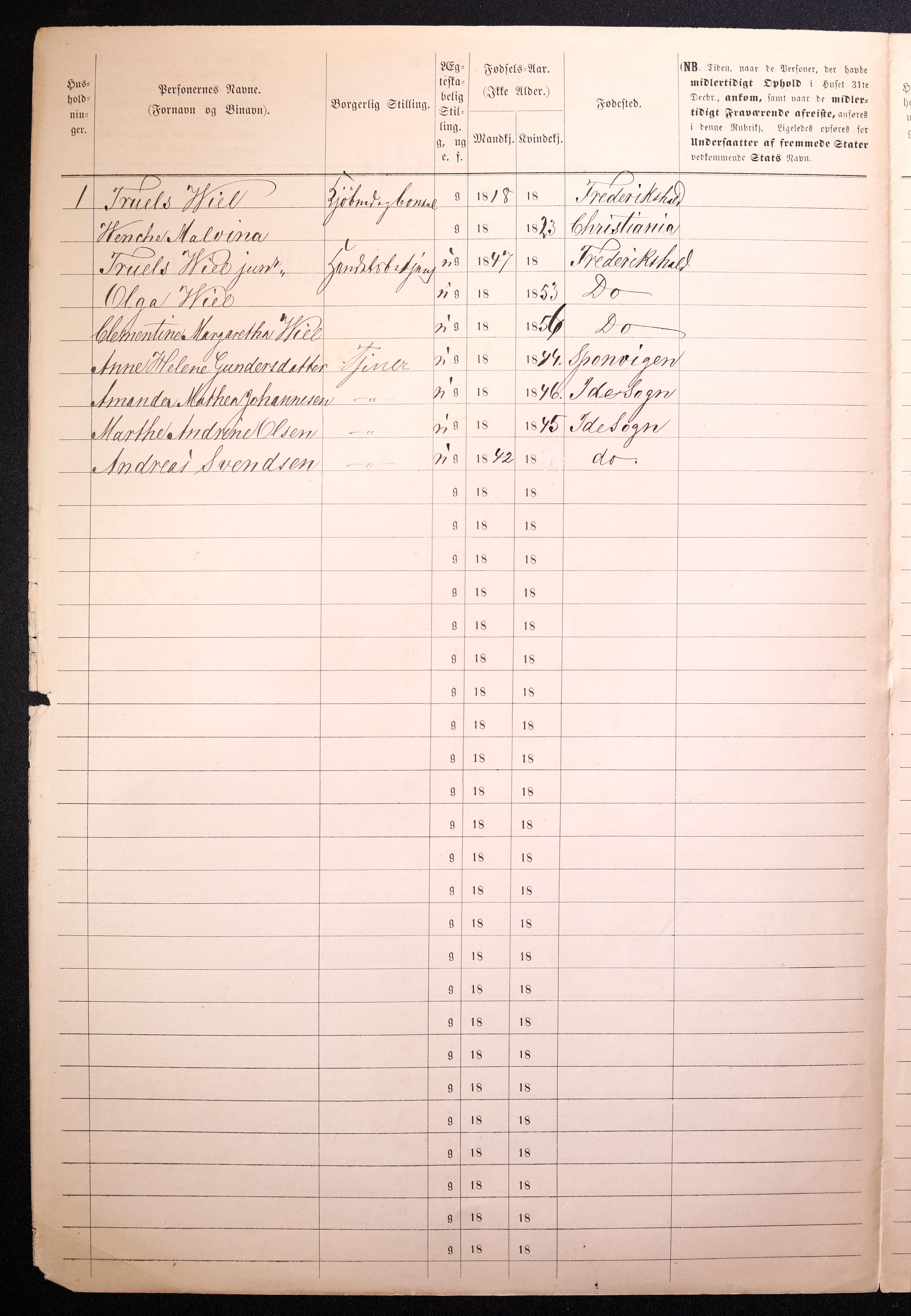 RA, 1870 census for 0101 Fredrikshald, 1870, p. 956