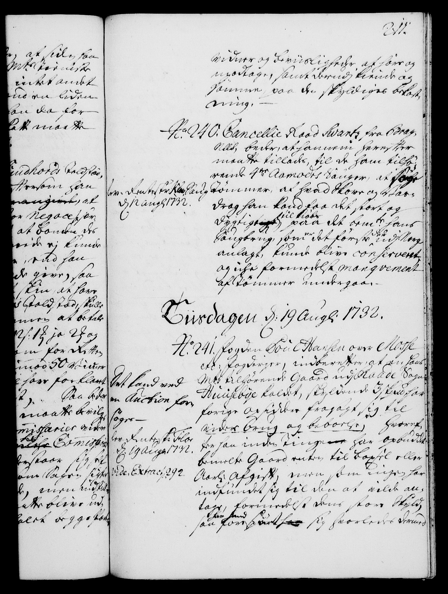 Rentekammeret, Kammerkanselliet, RA/EA-3111/G/Gh/Gha/L0014: Norsk ekstraktmemorialprotokoll. Merket RK 53.59, 1731-1732, p. 211