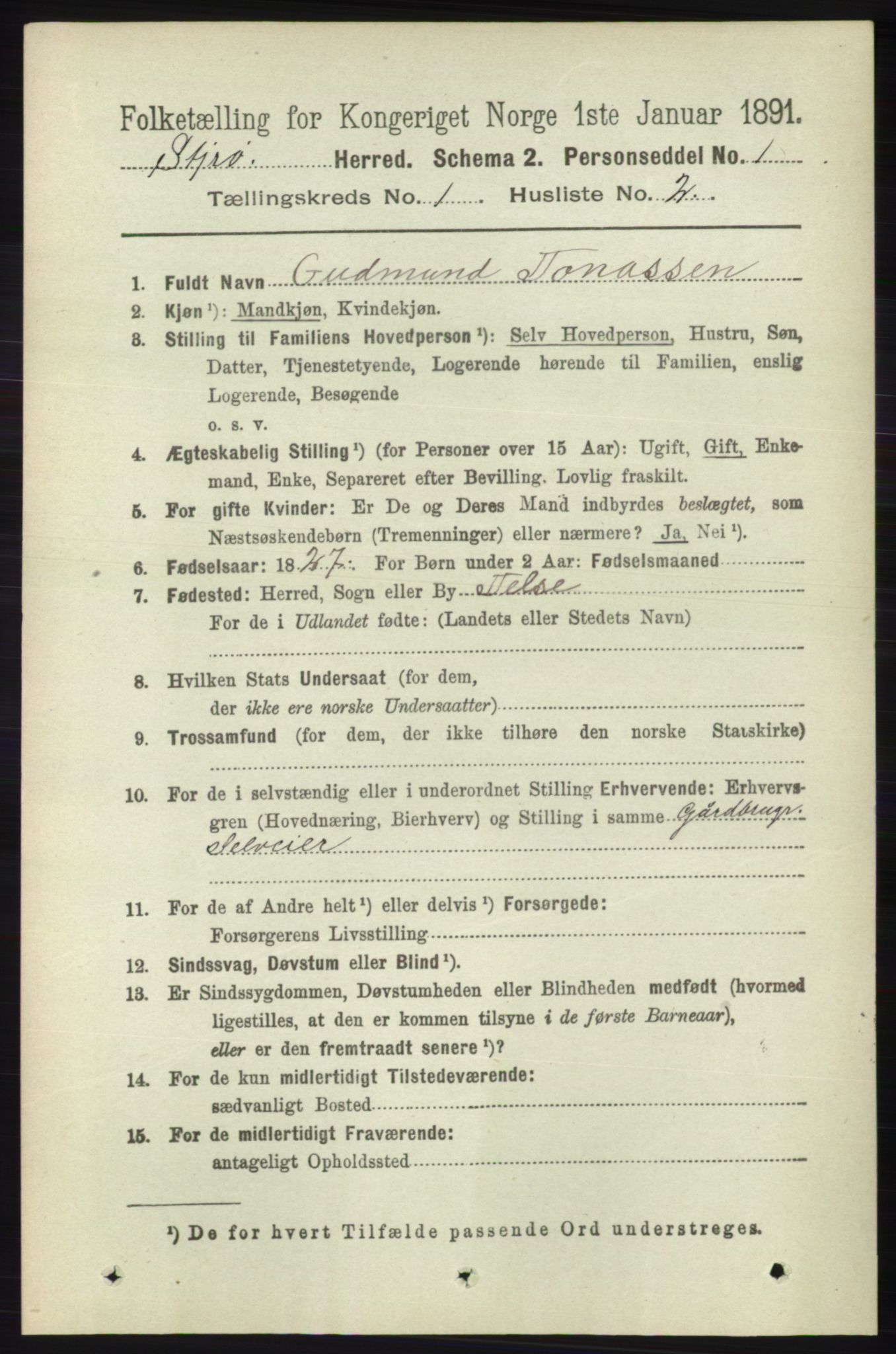 RA, 1891 census for 1140 Sjernarøy, 1891, p. 59