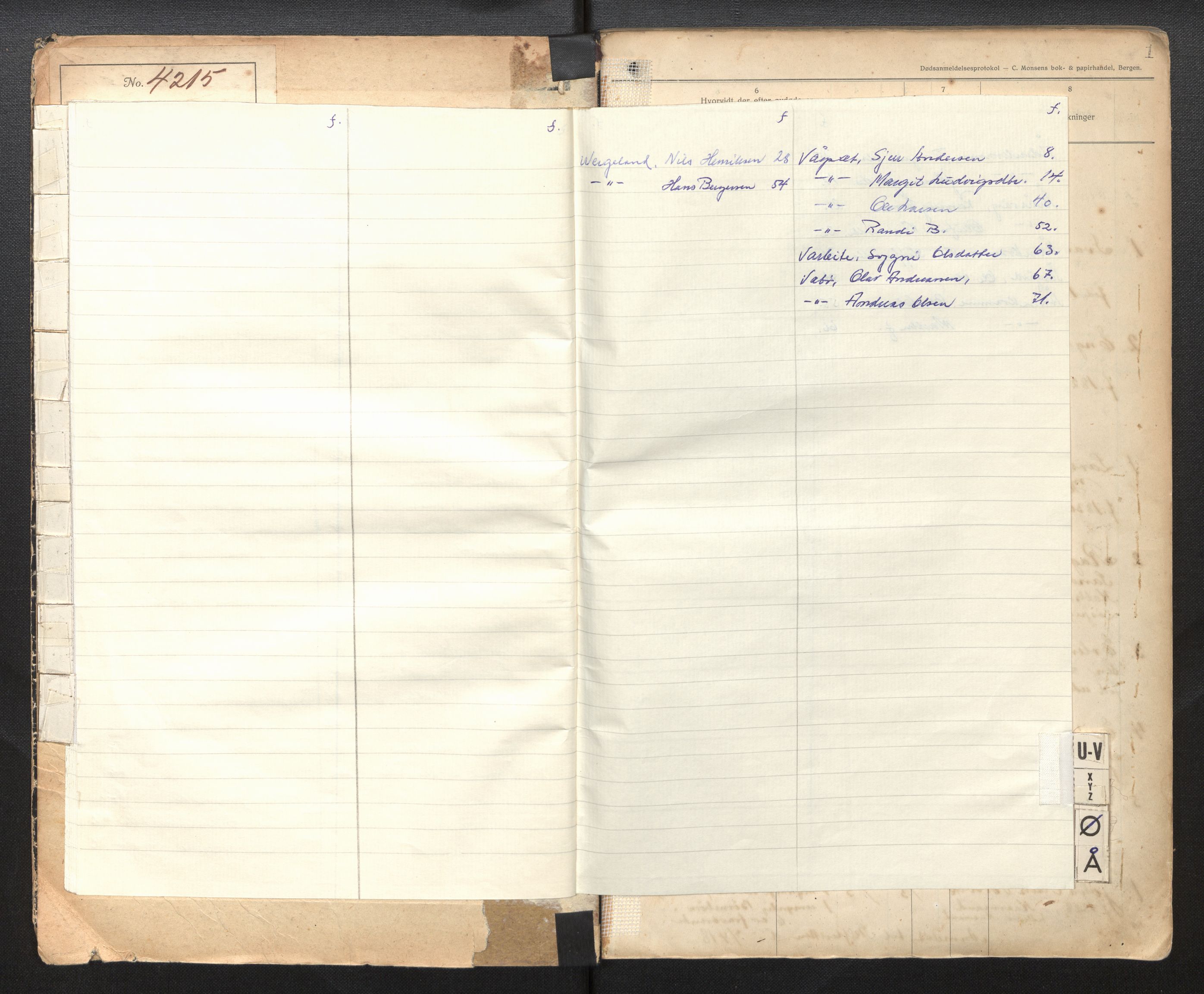 Lensmannen i Masfjorden, SAB/A-33801/0006/L0006c: Dødsfallprotokoll, 1918-1935