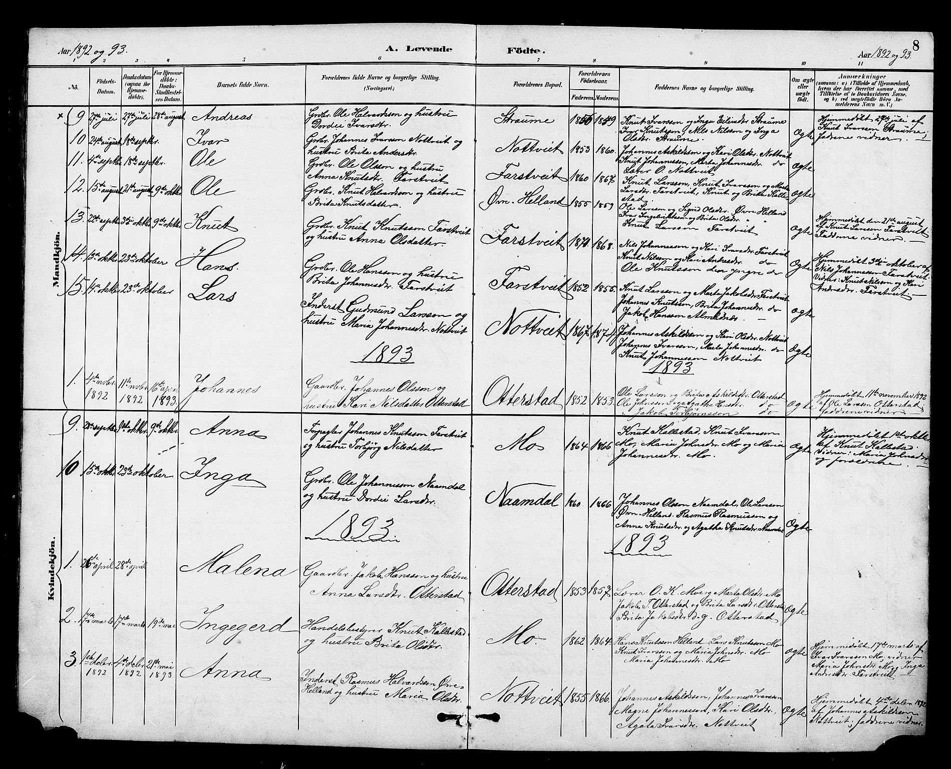 Osterfjorden Soknepresembete, SAB/A-77301: Parish register (copy) no. B 2, 1891-1922, p. 8