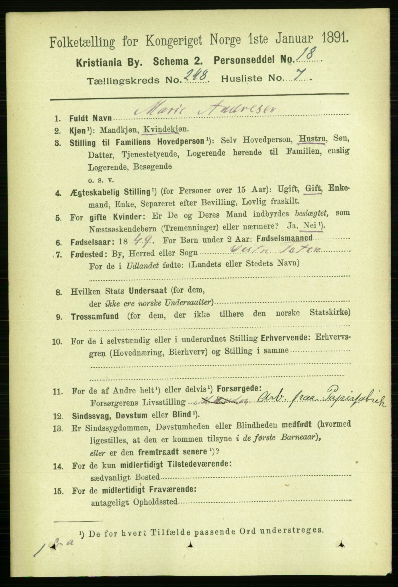RA, 1891 census for 0301 Kristiania, 1891, p. 151317