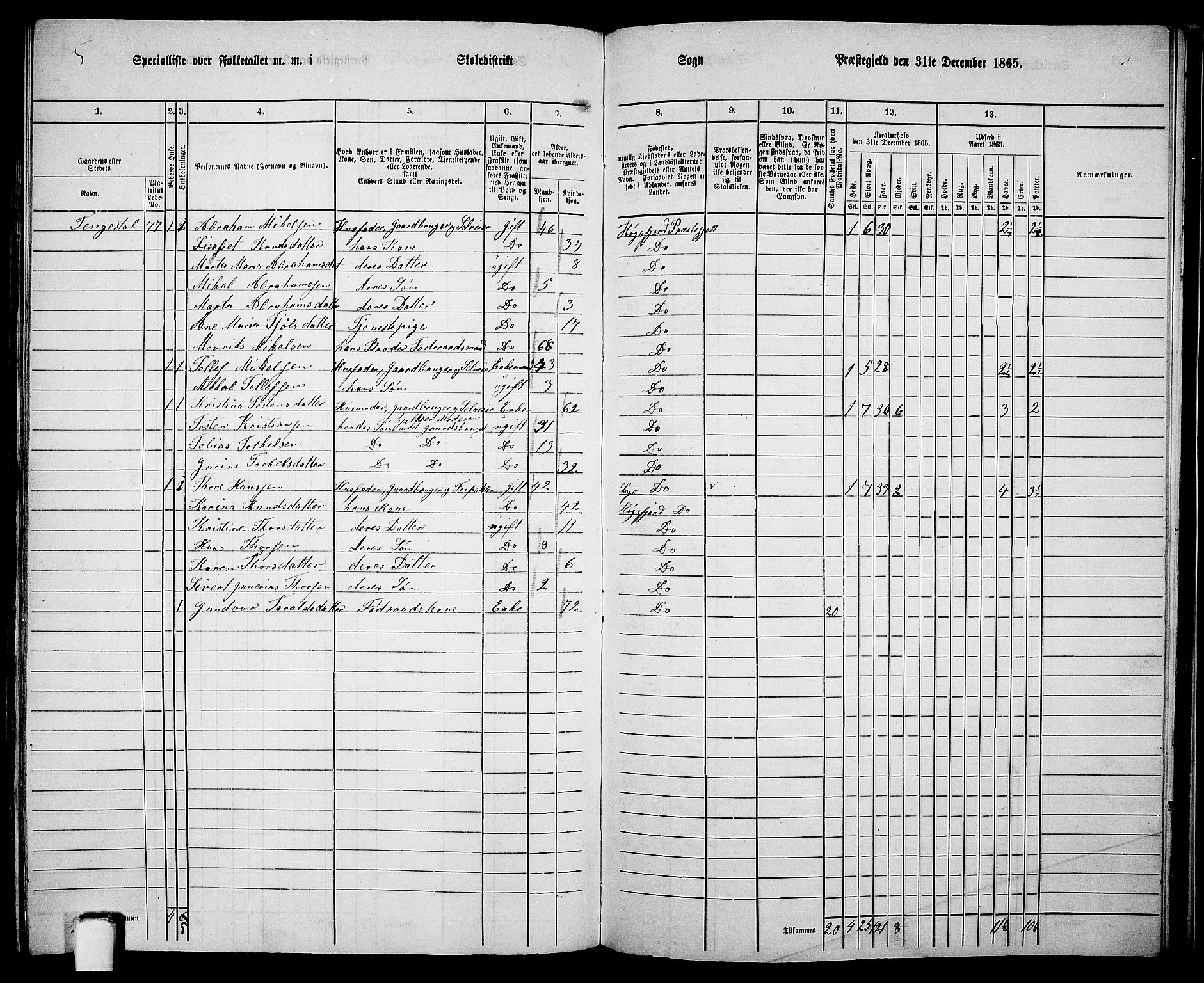 RA, 1865 census for Høgsfjord, 1865, p. 122