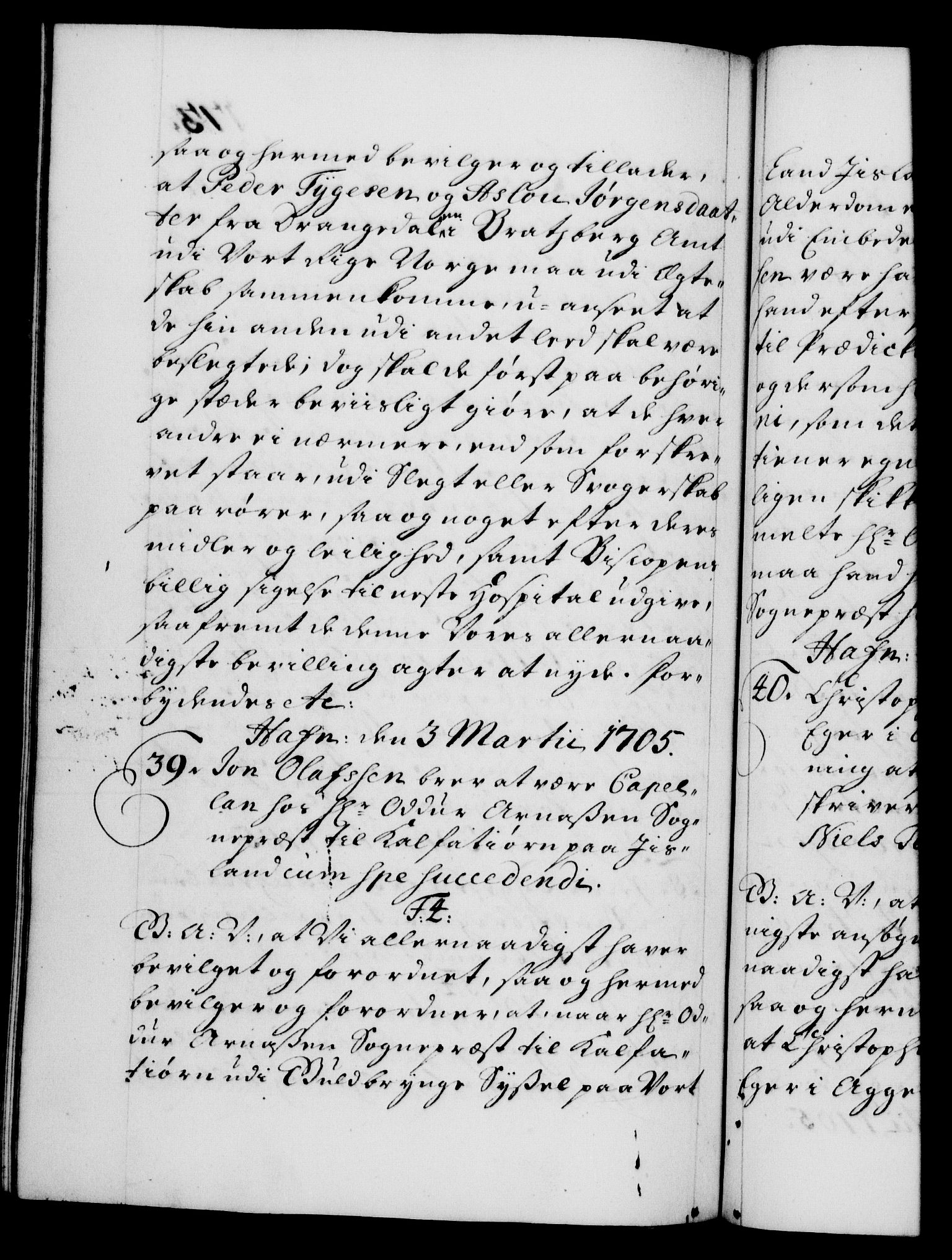 Danske Kanselli 1572-1799, AV/RA-EA-3023/F/Fc/Fca/Fcaa/L0019: Norske registre, 1704-1707, p. 173b