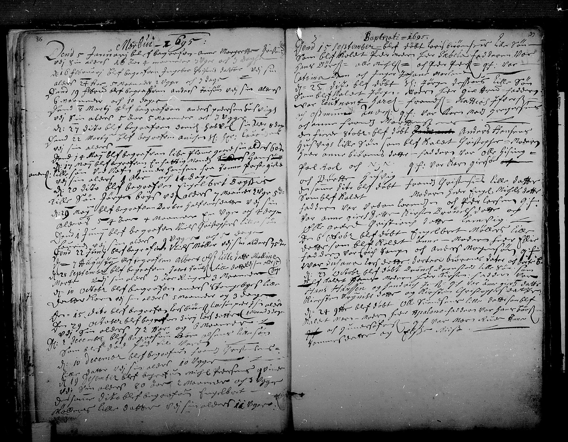 Tønsberg kirkebøker, AV/SAKO-A-330/F/Fa/L0001: Parish register (official) no. I 1, 1688-1760, p. 36-37