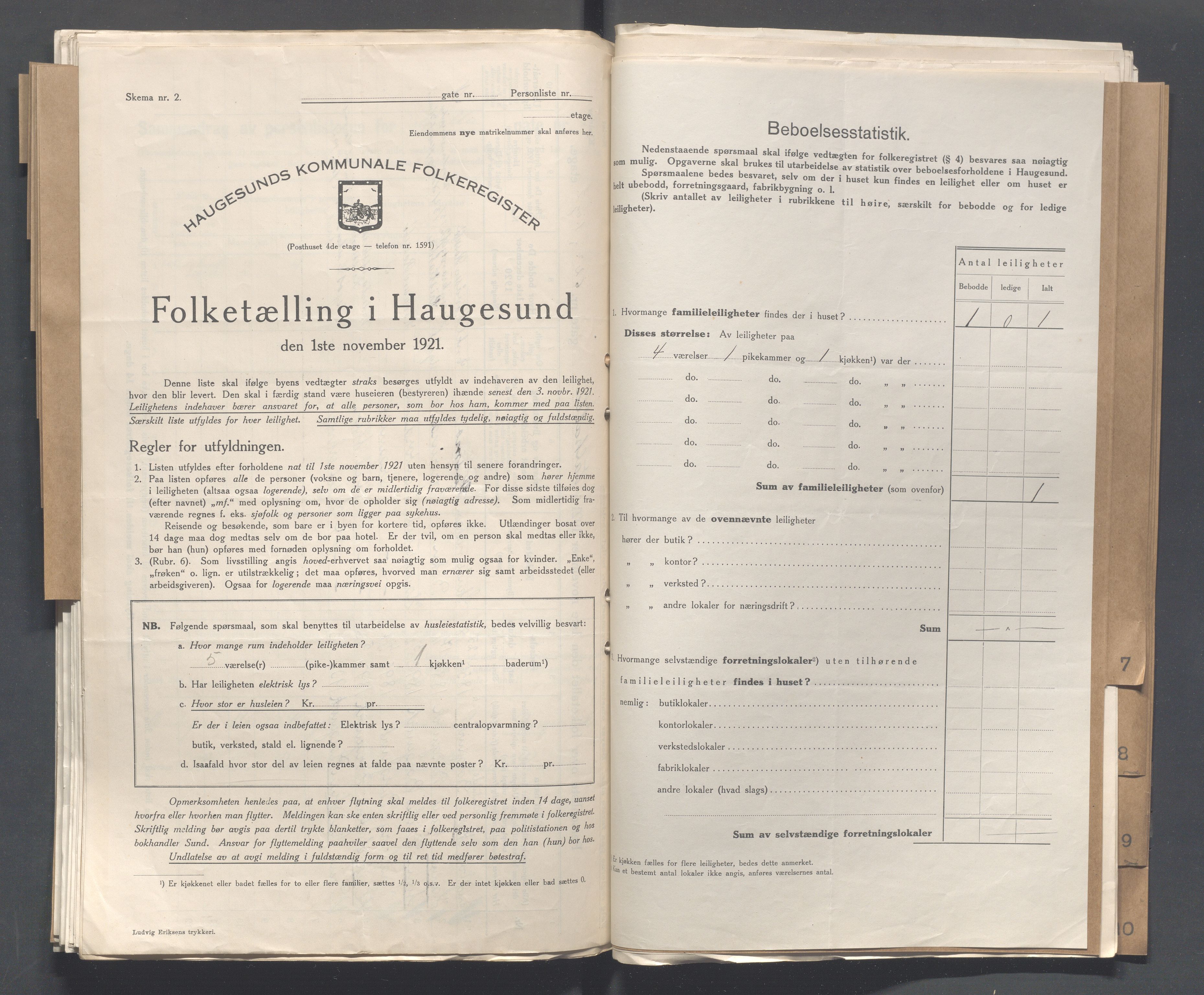 IKAR, Local census 1.11.1921 for Haugesund, 1921, p. 5497