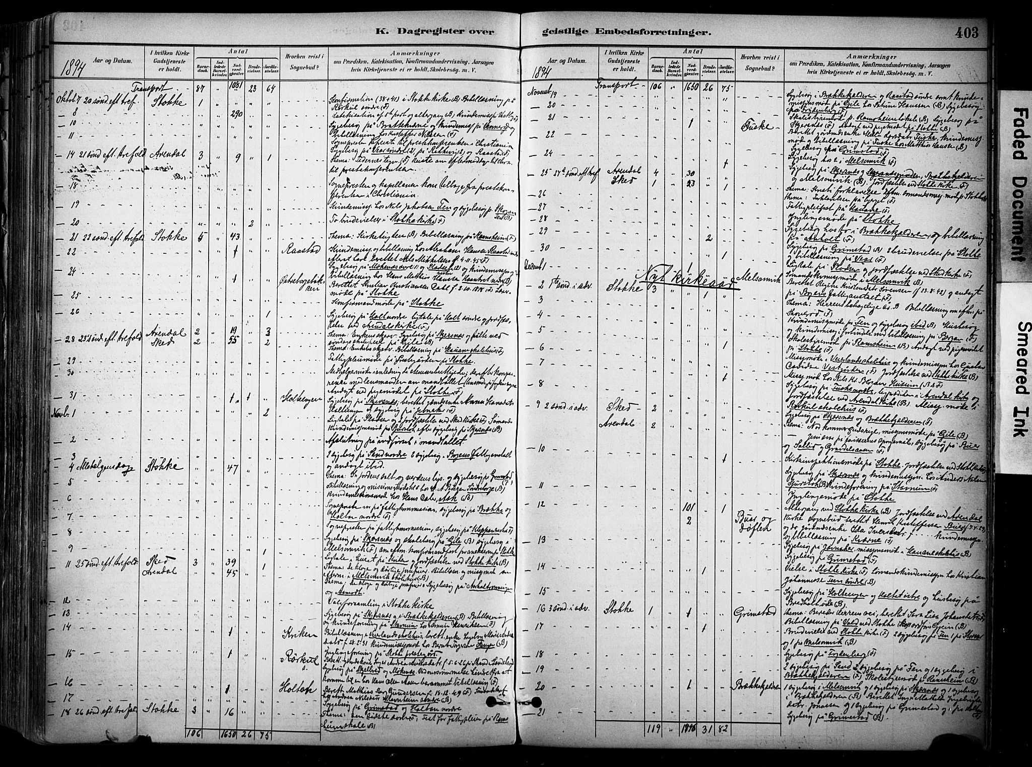 Stokke kirkebøker, AV/SAKO-A-320/F/Fa/L0010: Parish register (official) no. I 10, 1884-1903, p. 403