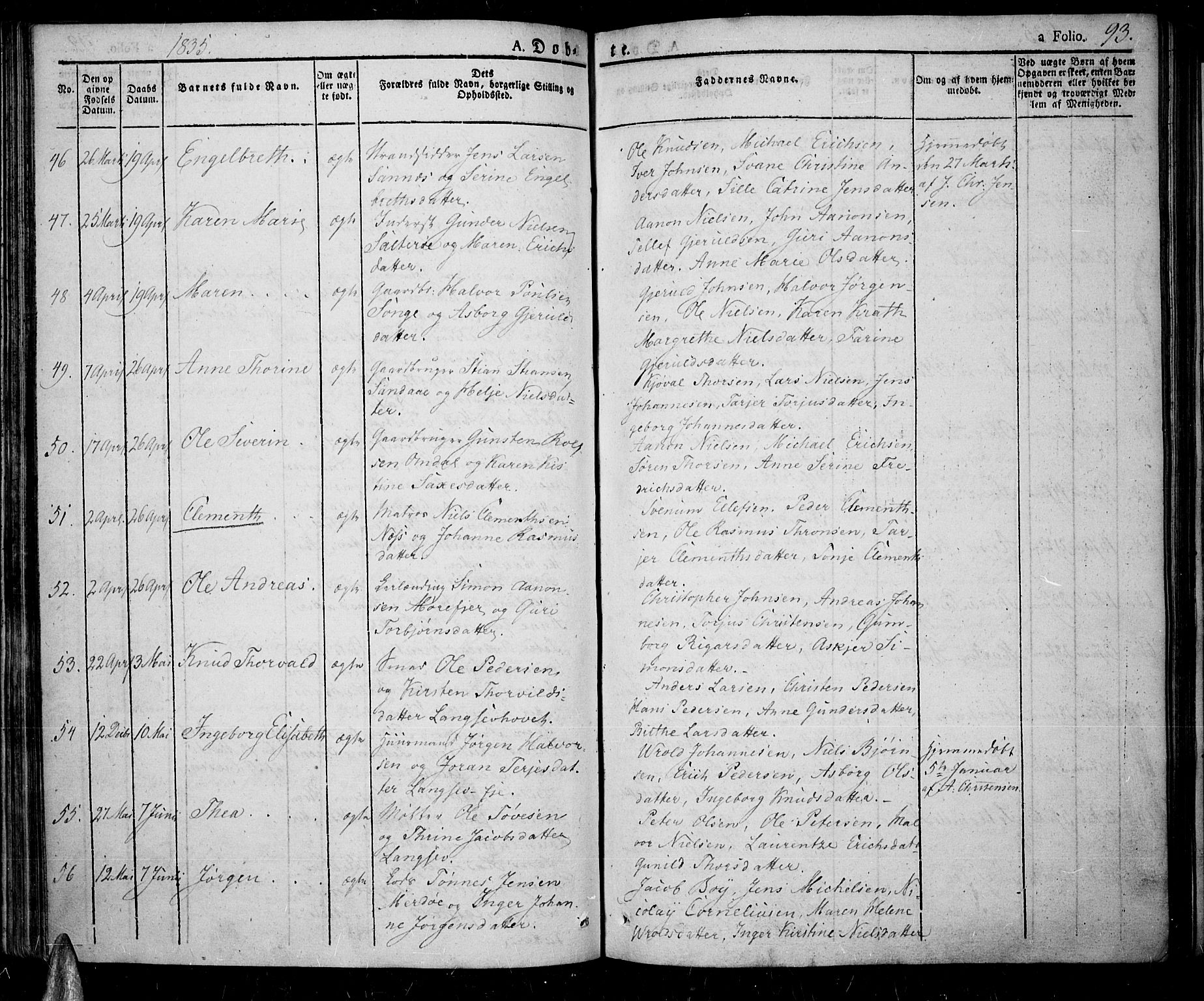 Tromøy sokneprestkontor, AV/SAK-1111-0041/F/Fa/L0003: Parish register (official) no. A 3, 1825-1837, p. 93