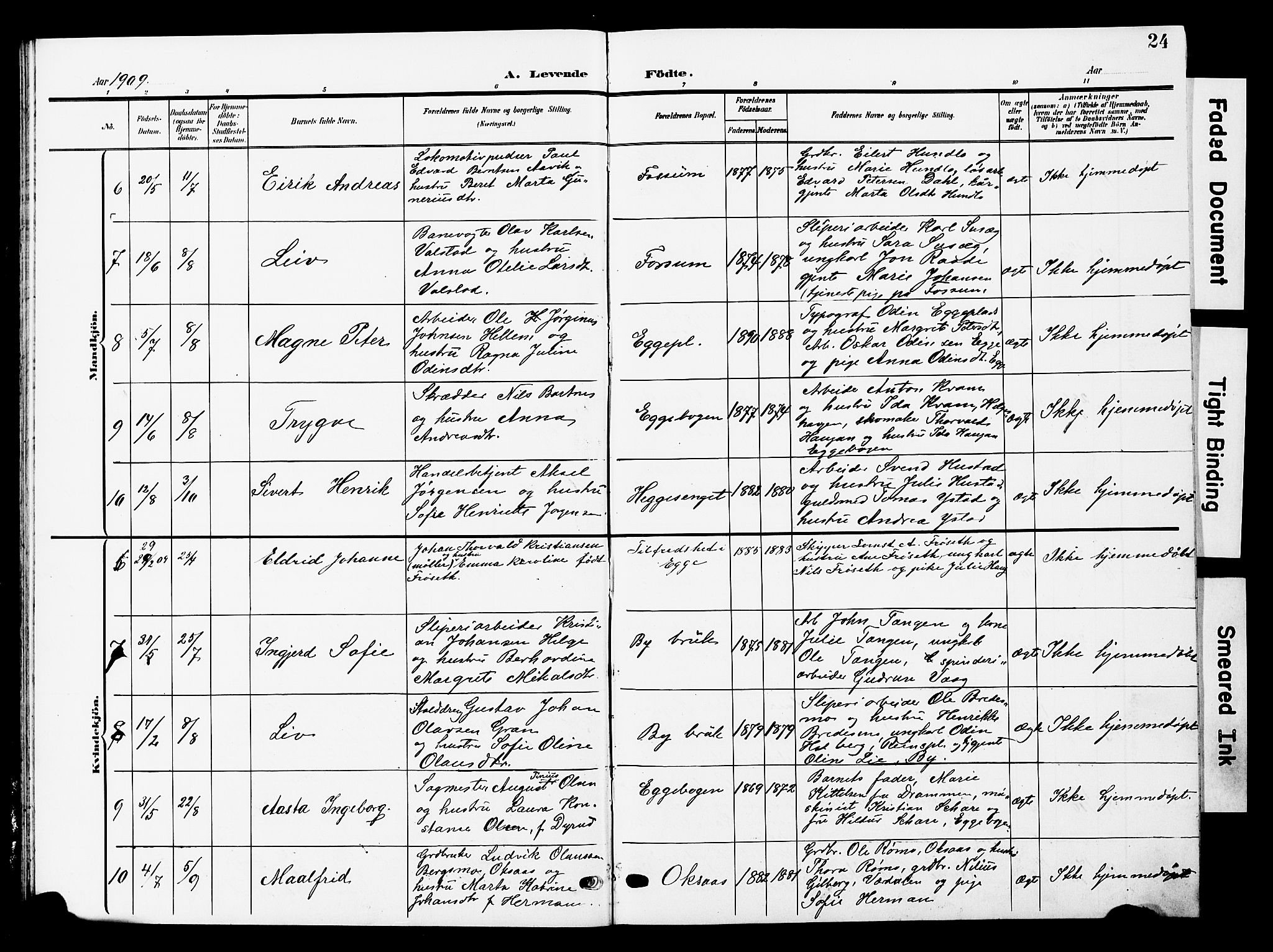 Ministerialprotokoller, klokkerbøker og fødselsregistre - Nord-Trøndelag, SAT/A-1458/740/L0381: Parish register (copy) no. 740C02, 1903-1914, p. 24