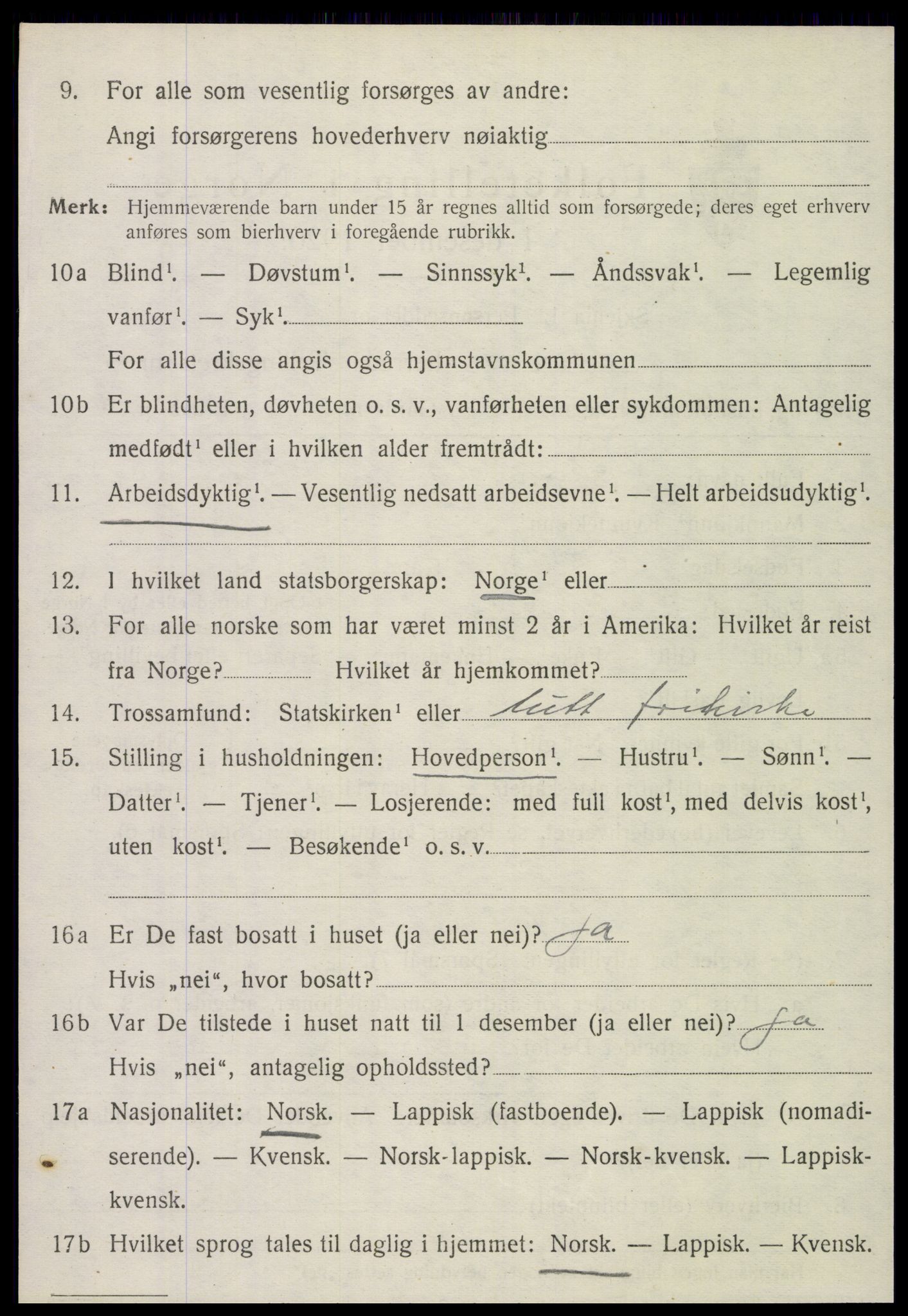 SAT, 1920 census for Meløy, 1920, p. 2534