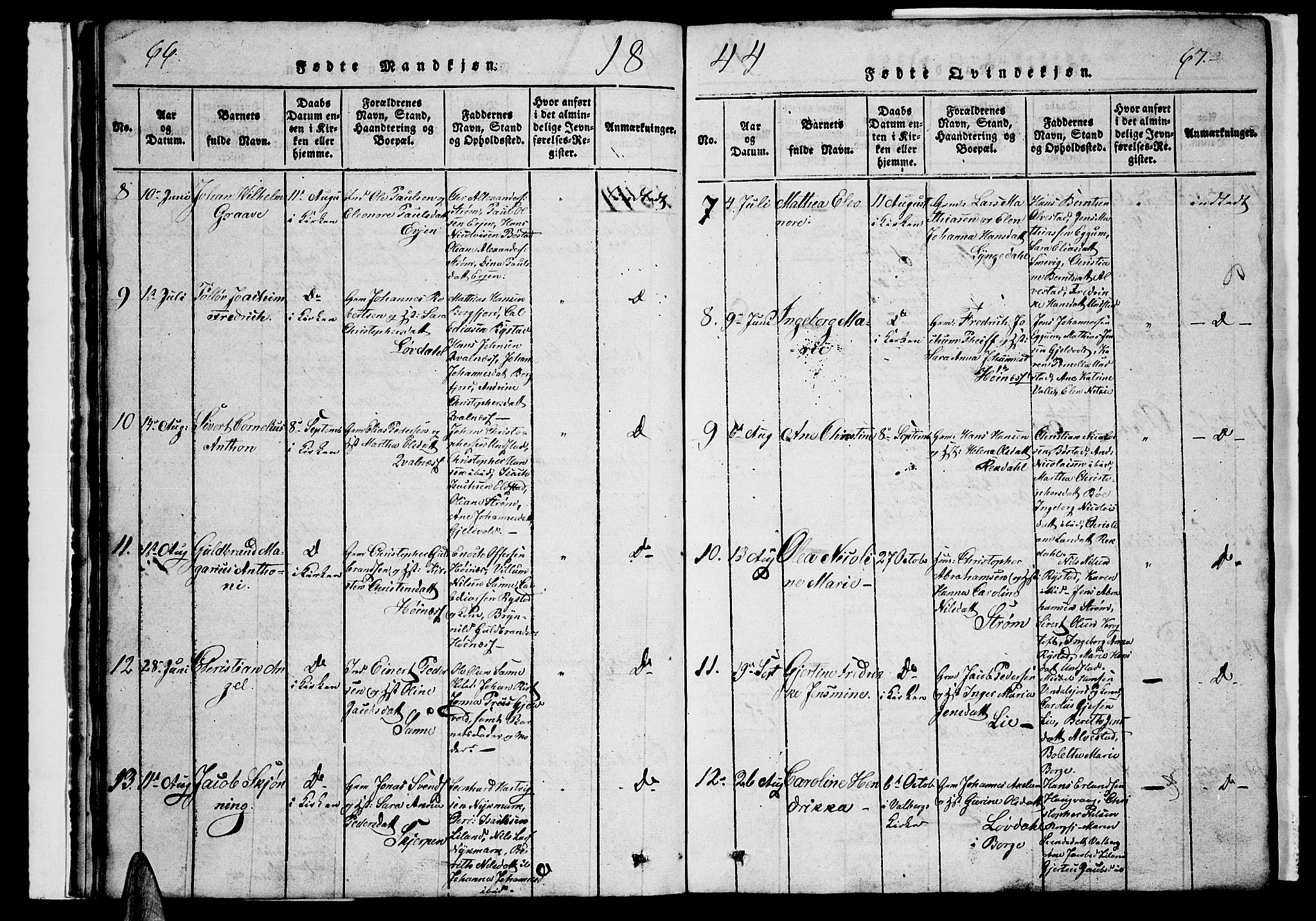 Ministerialprotokoller, klokkerbøker og fødselsregistre - Nordland, AV/SAT-A-1459/880/L1139: Parish register (copy) no. 880C01, 1836-1857, p. 66-67