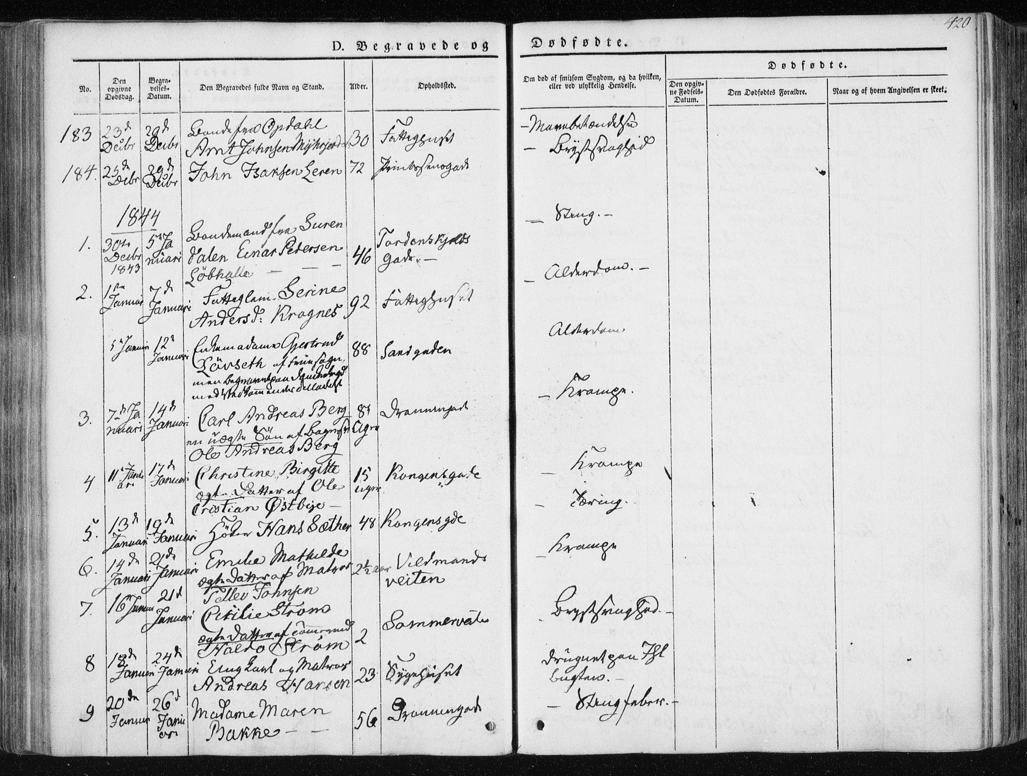 Ministerialprotokoller, klokkerbøker og fødselsregistre - Sør-Trøndelag, SAT/A-1456/601/L0049: Parish register (official) no. 601A17, 1839-1847, p. 420