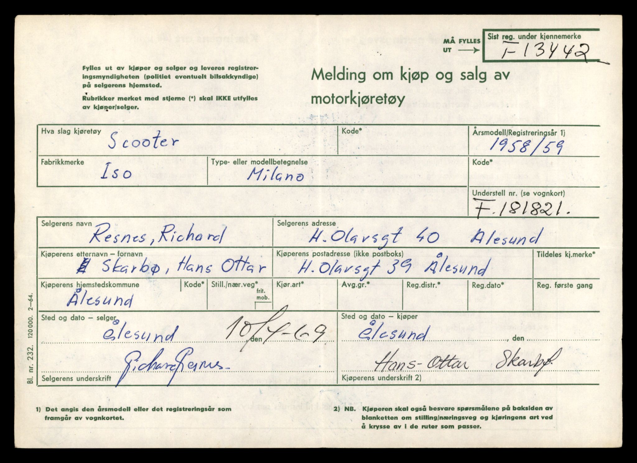 Møre og Romsdal vegkontor - Ålesund trafikkstasjon, AV/SAT-A-4099/F/Fe/L0039: Registreringskort for kjøretøy T 13361 - T 13530, 1927-1998, p. 1375
