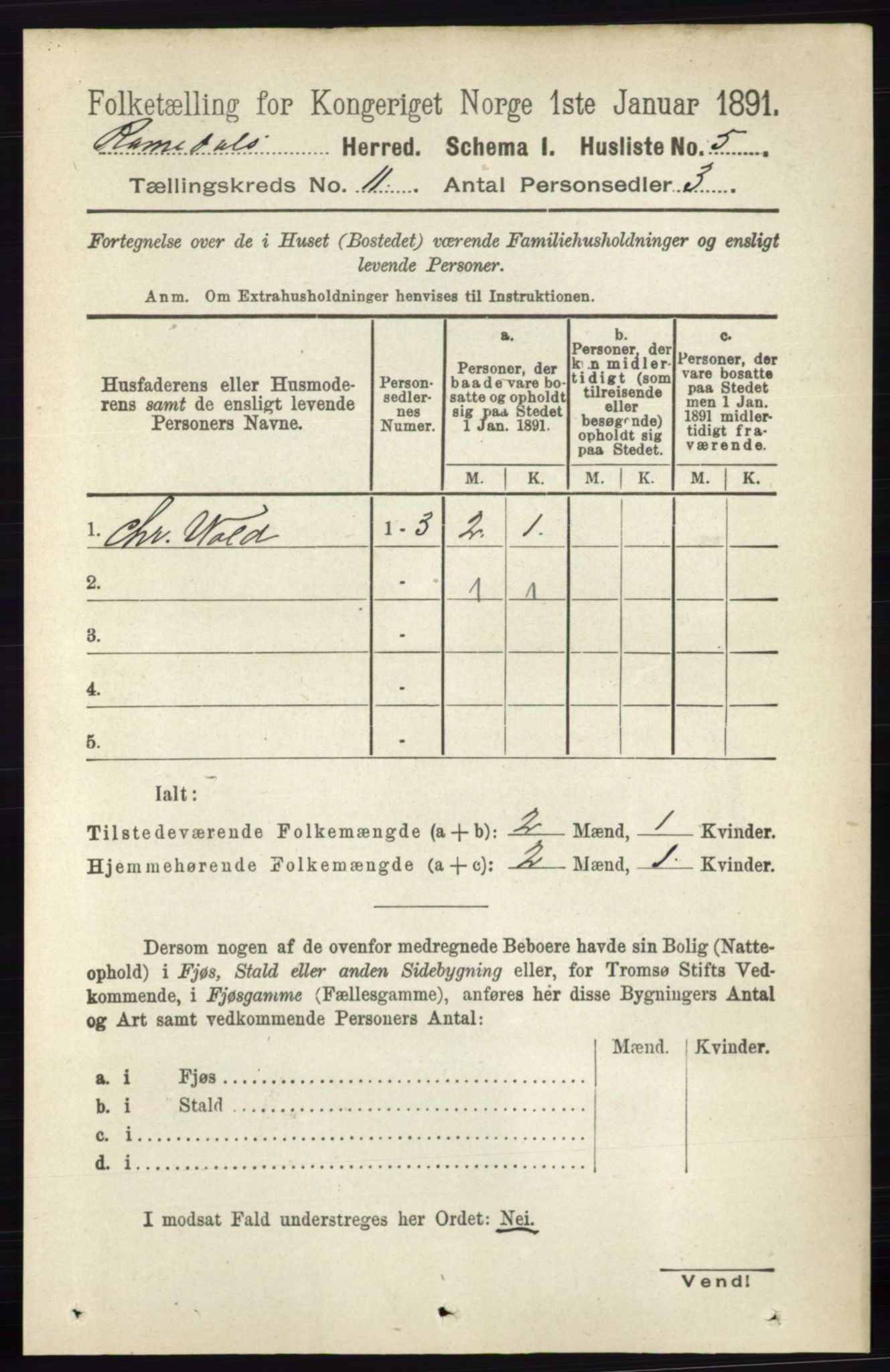 RA, 1891 census for 0416 Romedal, 1891, p. 5346