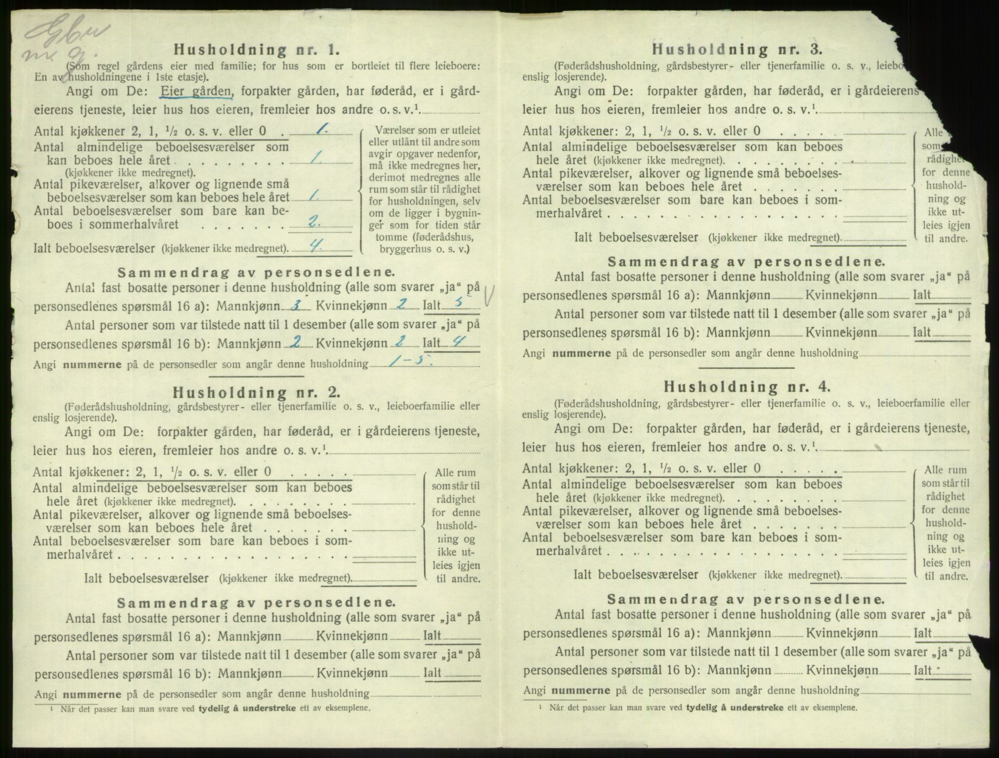 SAB, 1920 census for Fjaler, 1920, p. 707