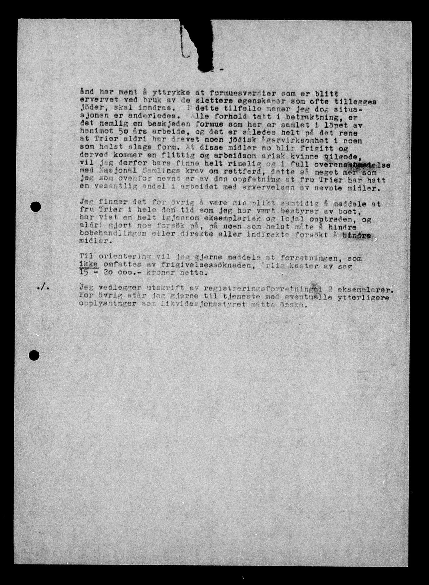 Justisdepartementet, Tilbakeføringskontoret for inndratte formuer, AV/RA-S-1564/H/Hc/Hcc/L0984: --, 1945-1947, p. 337