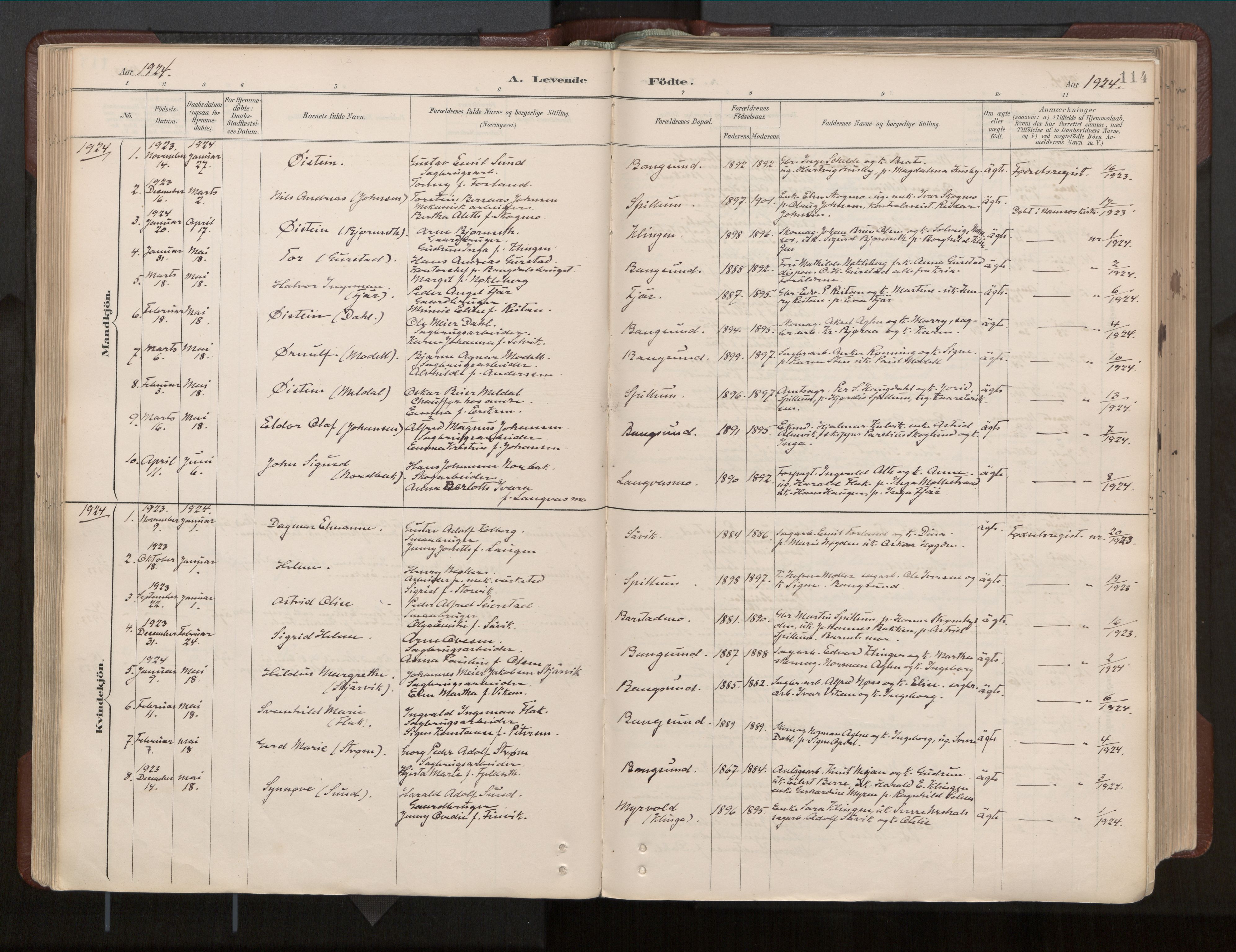 Ministerialprotokoller, klokkerbøker og fødselsregistre - Nord-Trøndelag, SAT/A-1458/770/L0589: Parish register (official) no. 770A03, 1887-1929, p. 114