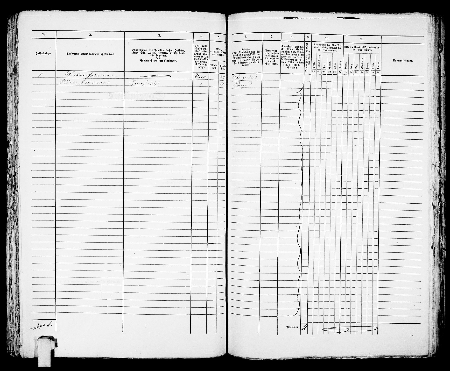 RA, 1865 census for Porsgrunn, 1865, p. 253