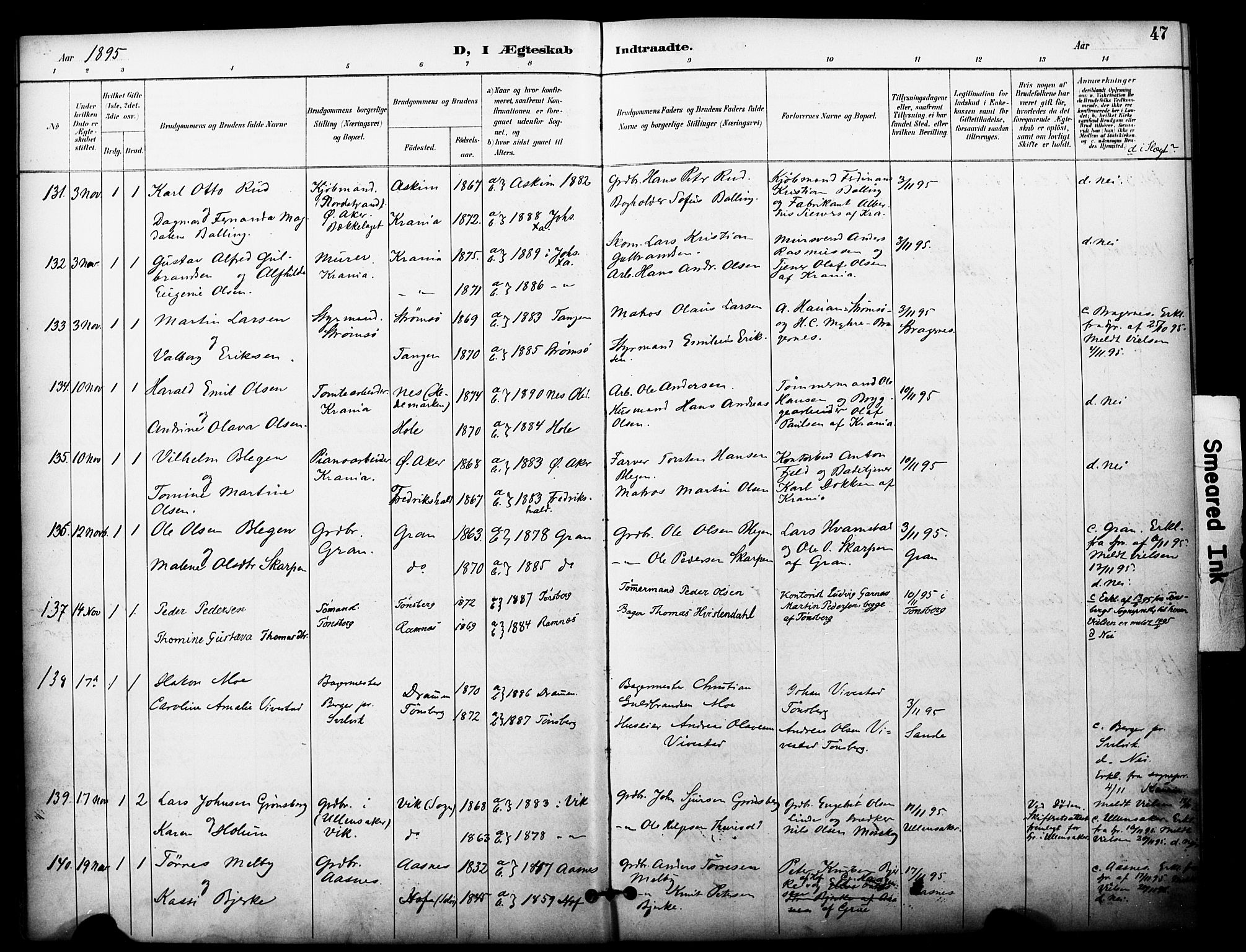 Johannes prestekontor Kirkebøker, AV/SAO-A-10852/F/Fa/L0006: Parish register (official) no. 6, 1893-1906, p. 47