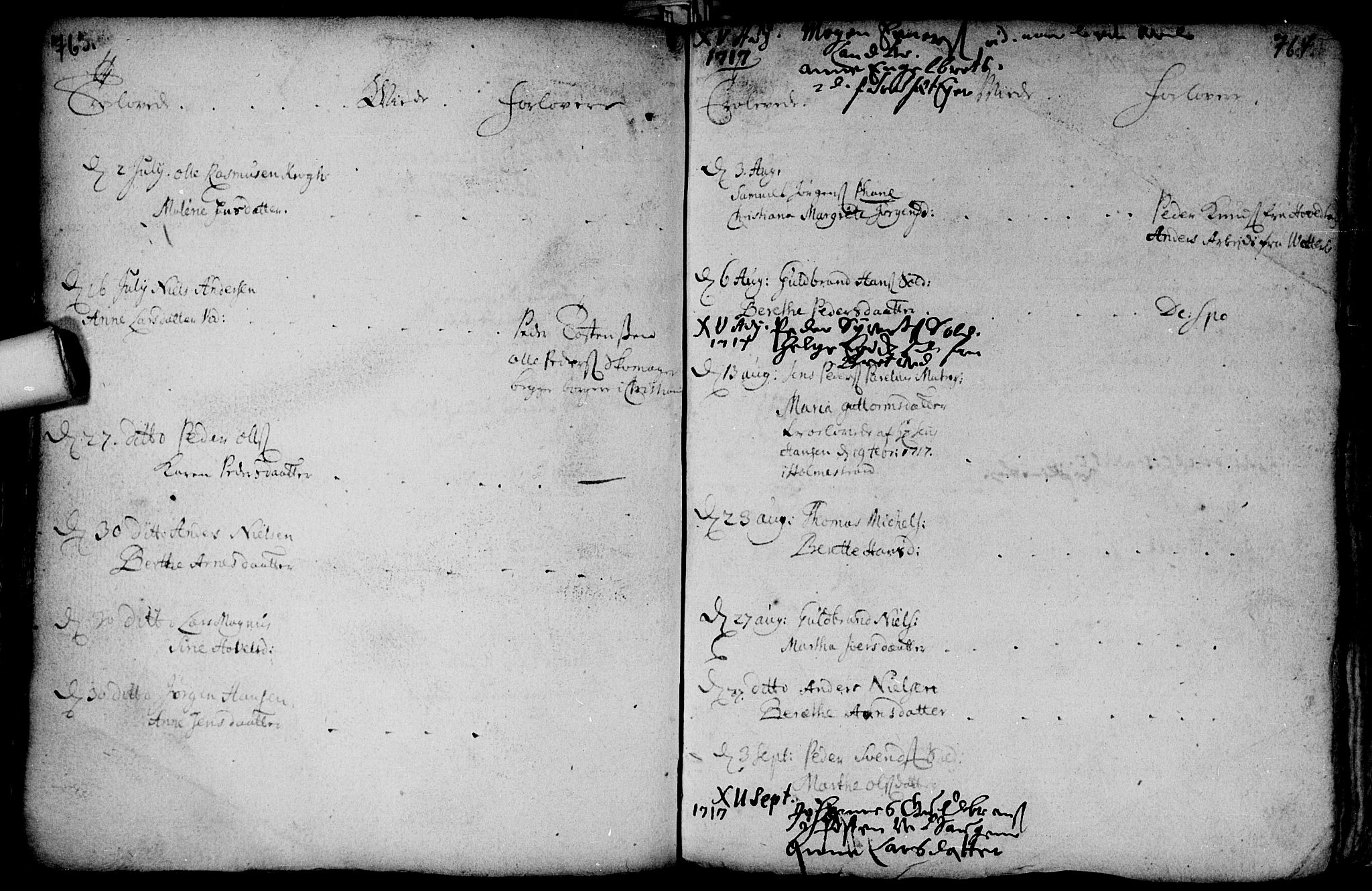 Aker prestekontor kirkebøker, AV/SAO-A-10861/F/L0002: Parish register (official) no. 2, 1714-1720, p. 763-764