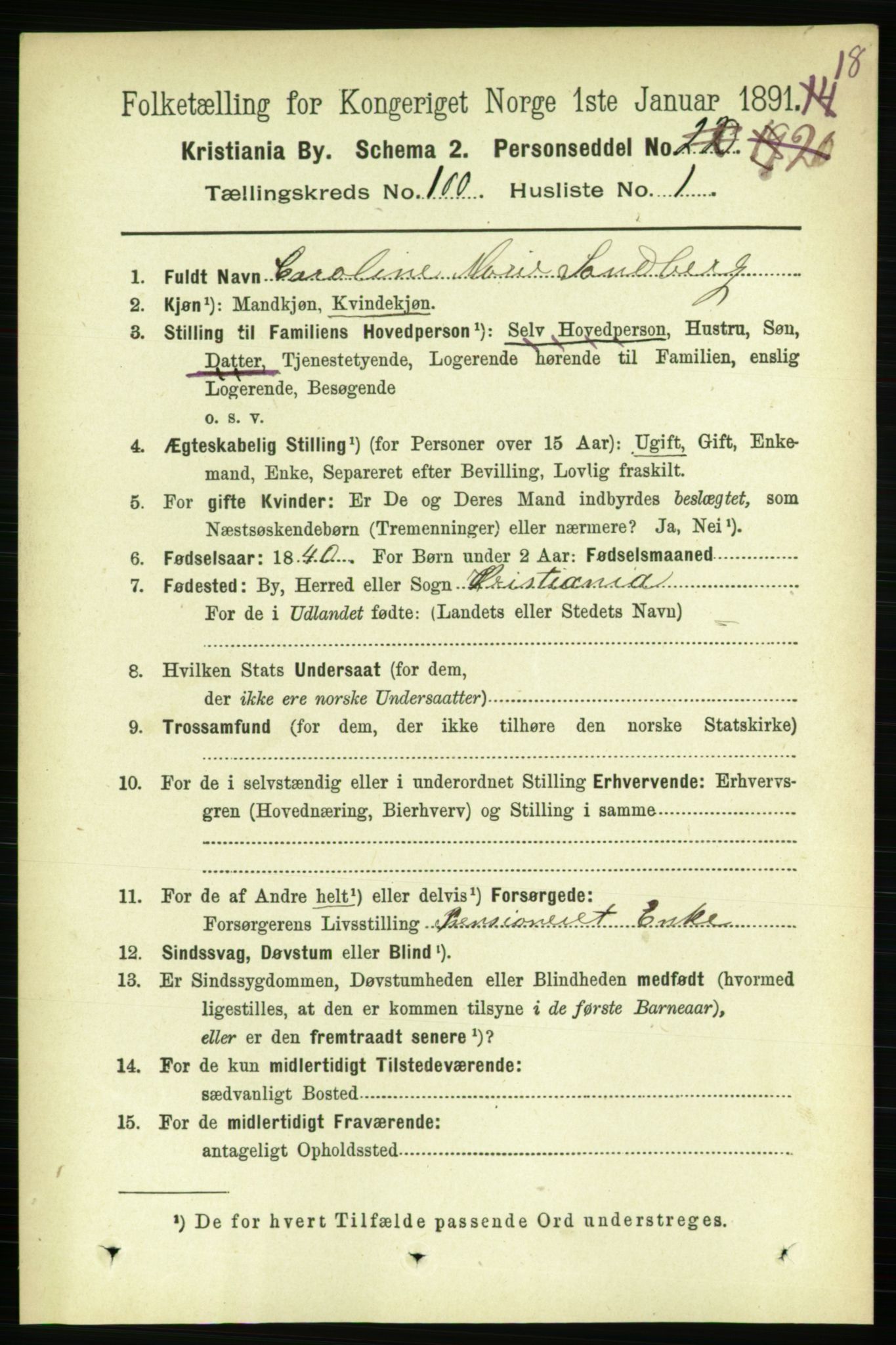 RA, 1891 census for 0301 Kristiania, 1891, p. 49207