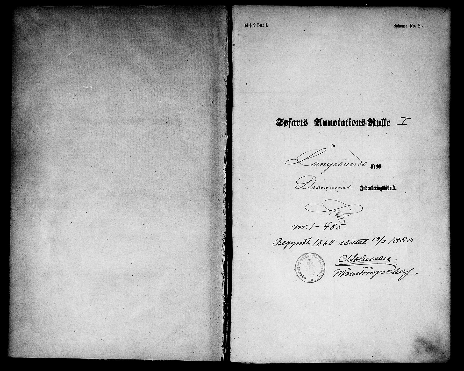 Langesund innrulleringskontor, SAKO/A-831/F/Fb/L0003: Annotasjonsrulle, 1868-1880, p. 3