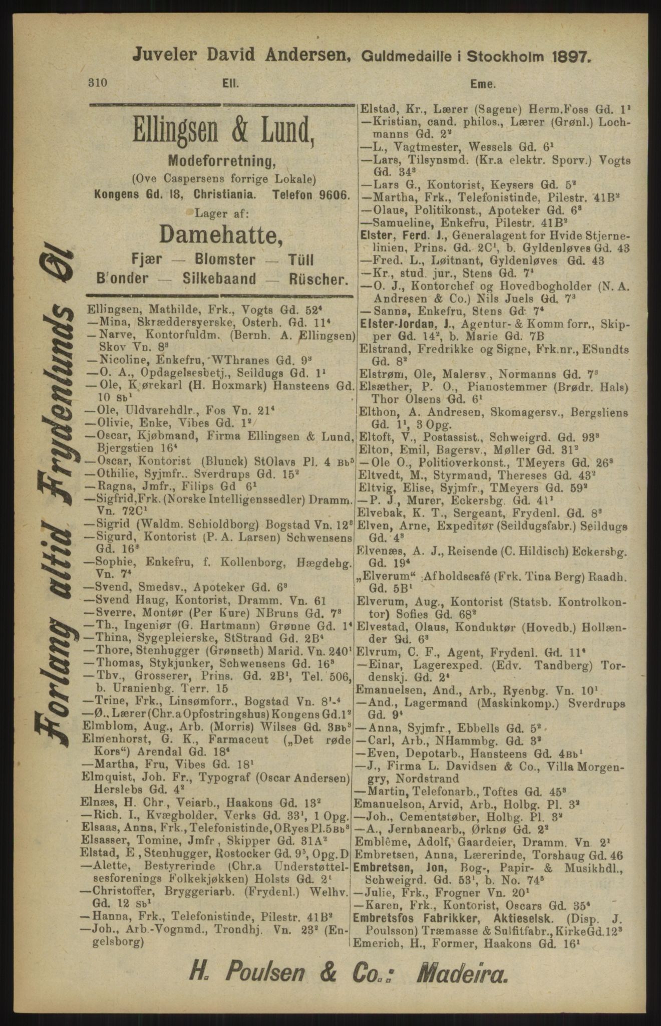 Kristiania/Oslo adressebok, PUBL/-, 1904, p. 310