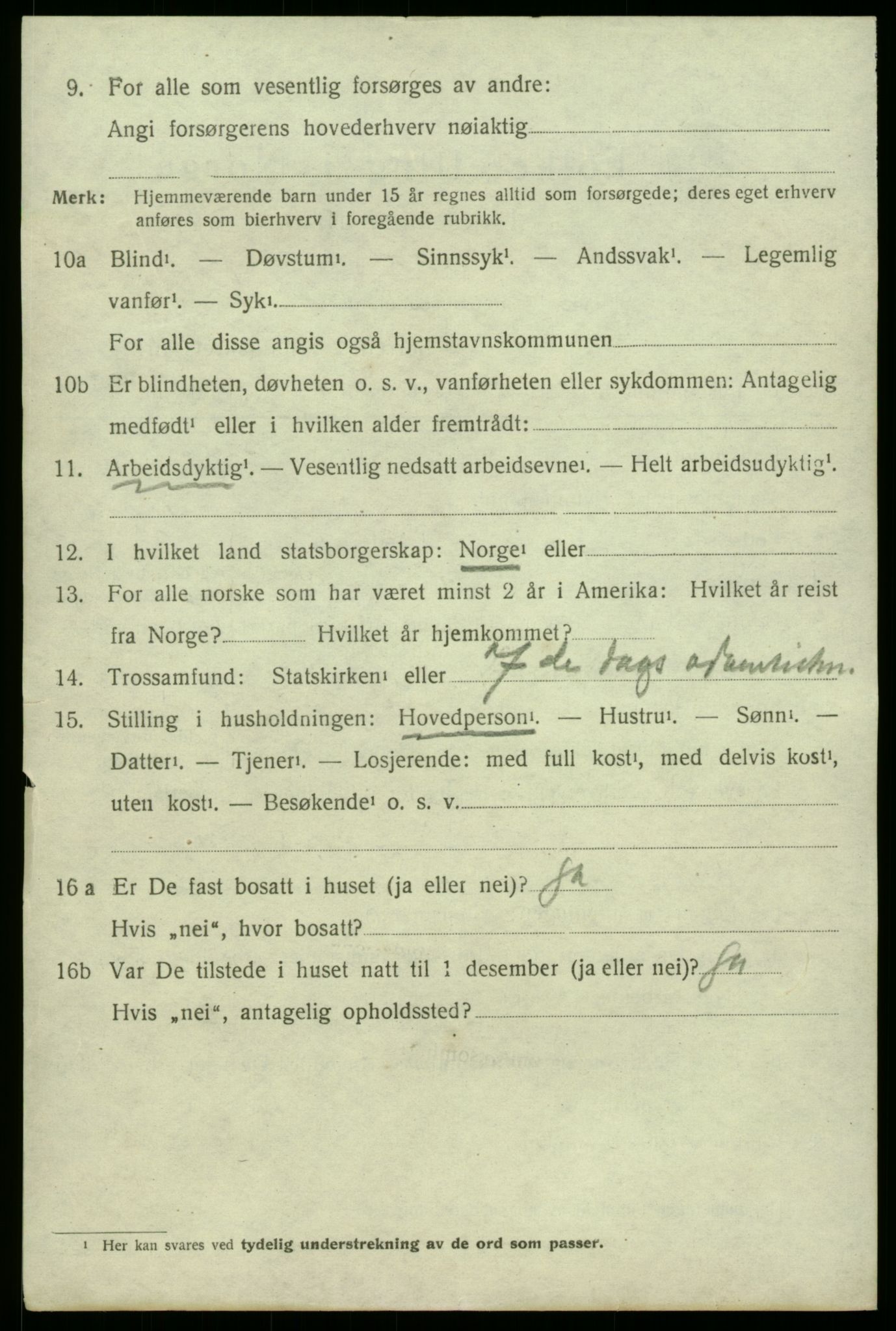 SAB, 1920 census for Odda, 1920, p. 7380